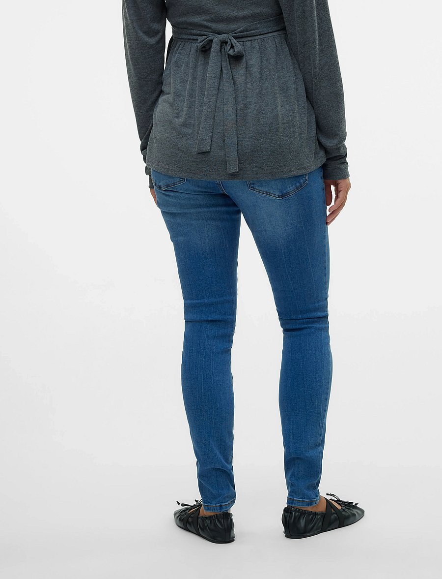 Mamalicious - MLMILA SLIM MEDIUM BLUE JEANS A. NOOS - hosen - medium blue denim - 4