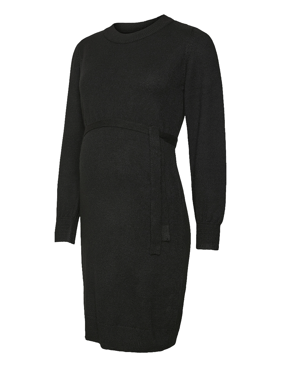 Mamalicious - MLNEWANNE L/S ABK KNIT DRESS A. NOOS - strikkjoler - black - 1