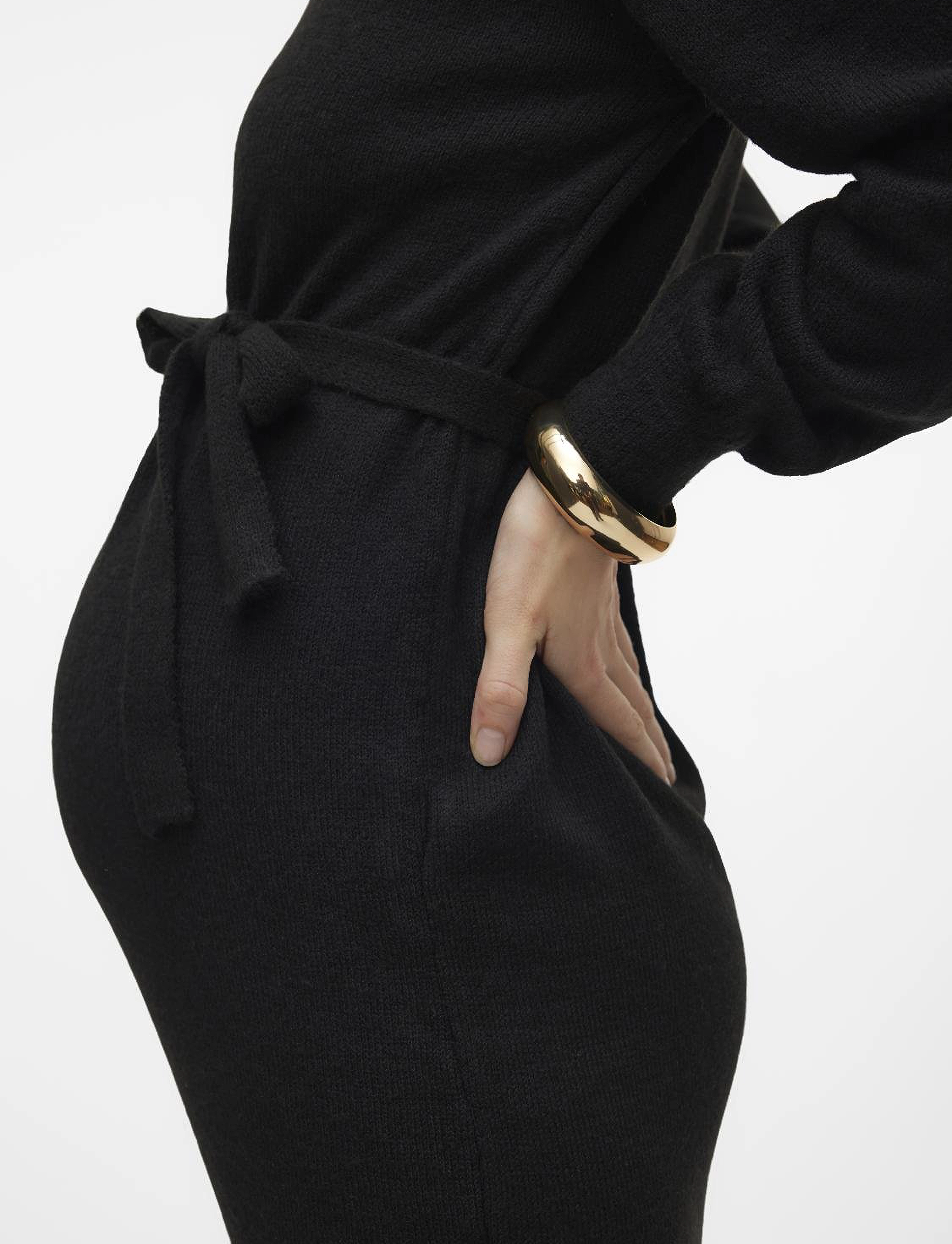 Mamalicious - MLNEWANNE L/S ABK KNIT DRESS A. NOOS - knitted dresses - black - 3