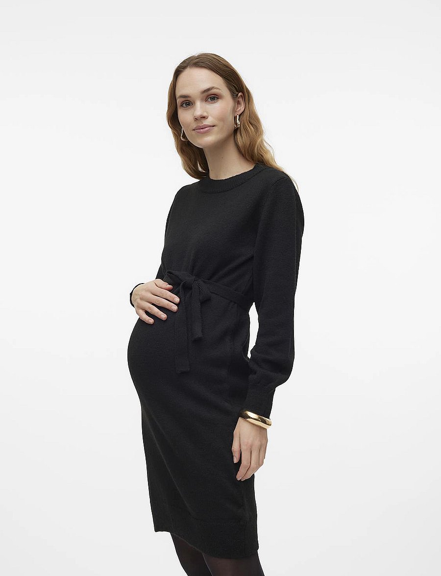 Mamalicious - MLNEWANNE L/S ABK KNIT DRESS A. NOOS - strikkjoler - black - 5