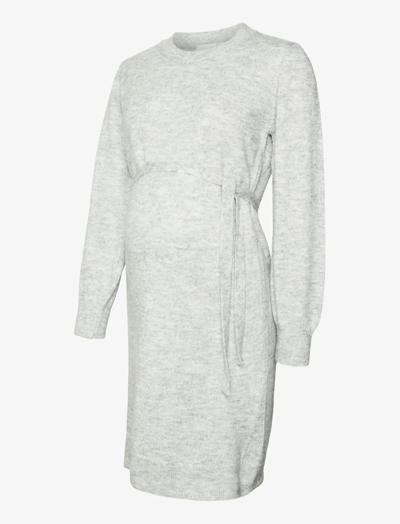Mamalicious - MLNEWANNE L/S ABK KNIT DRESS A. NOOS - strikkjoler - light grey melange - 1