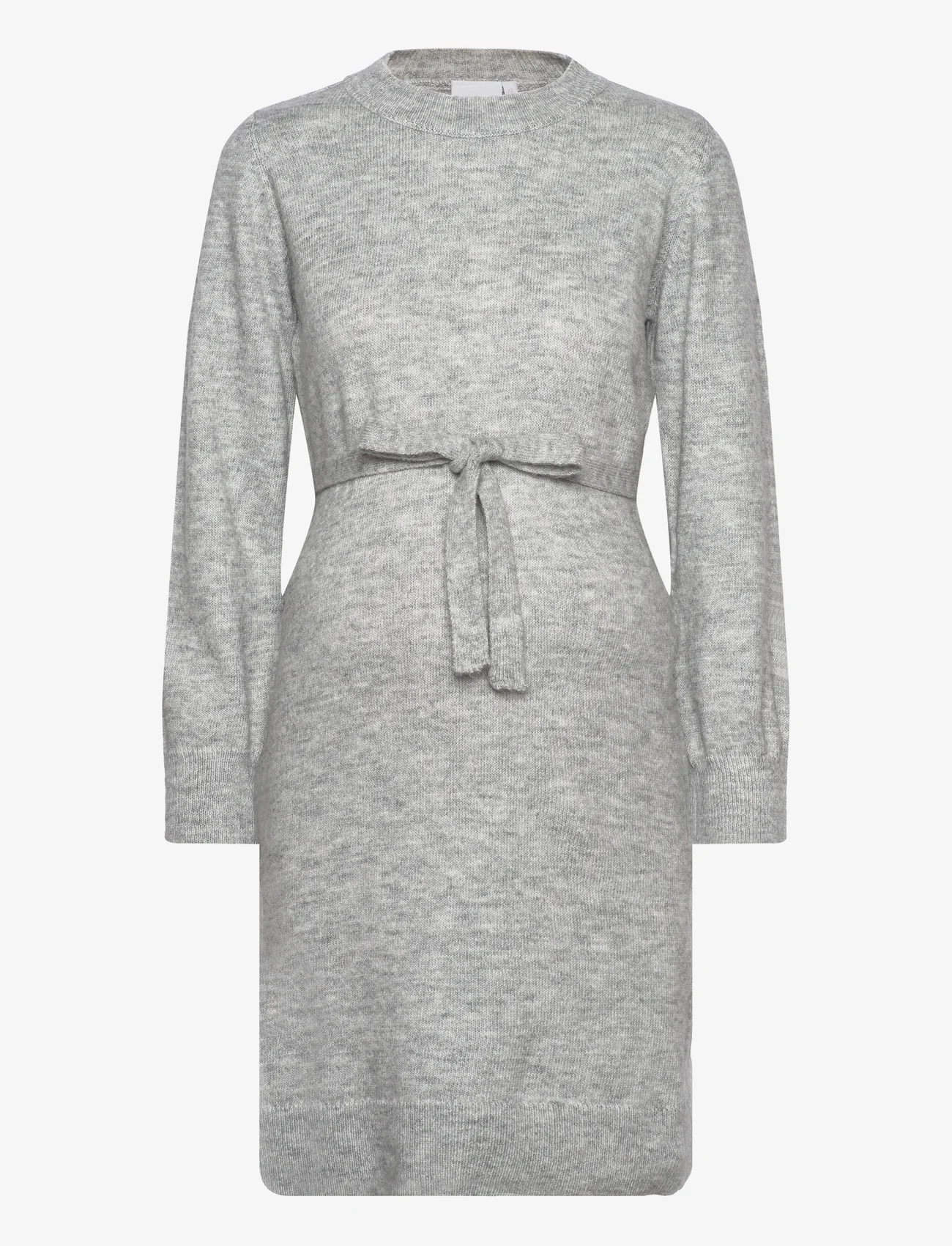 Mamalicious - MLNEWANNE L/S ABK KNIT DRESS A. NOOS - strikkede kjoler - light grey melange - 0