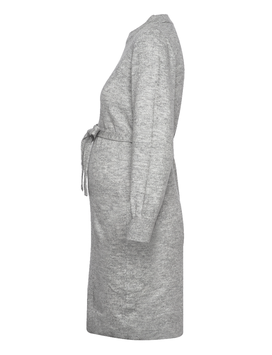 Mamalicious - MLNEWANNE L/S ABK KNIT DRESS A. NOOS - strickkleider - light grey melange - 3