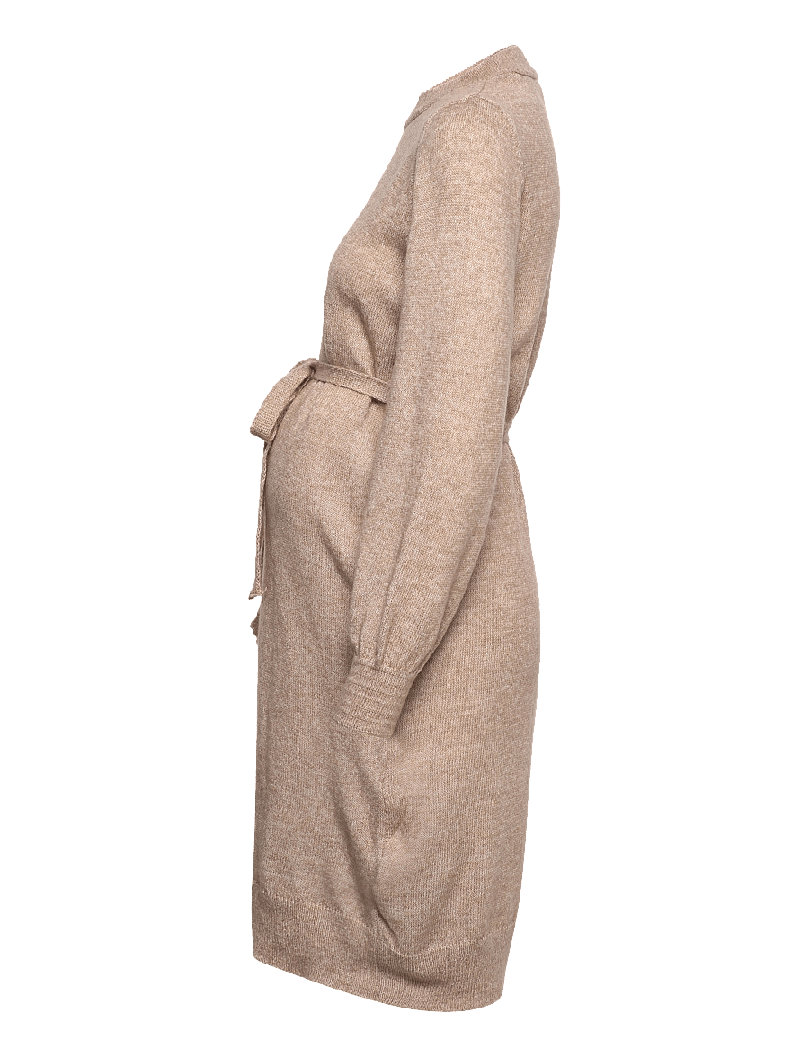 Mamalicious - MLNEWANNE L/S ABK KNIT DRESS A. NOOS - neulemekot - natural melange - 3