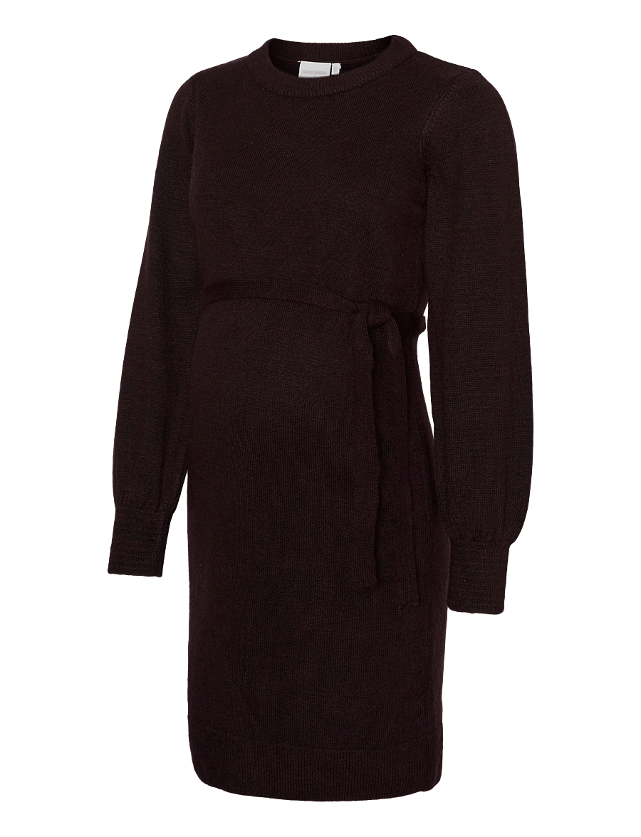 Mamalicious - MLNEWANNE L/S ABK KNIT DRESS A. NOOS - kootud kleidid - winetasting - 1