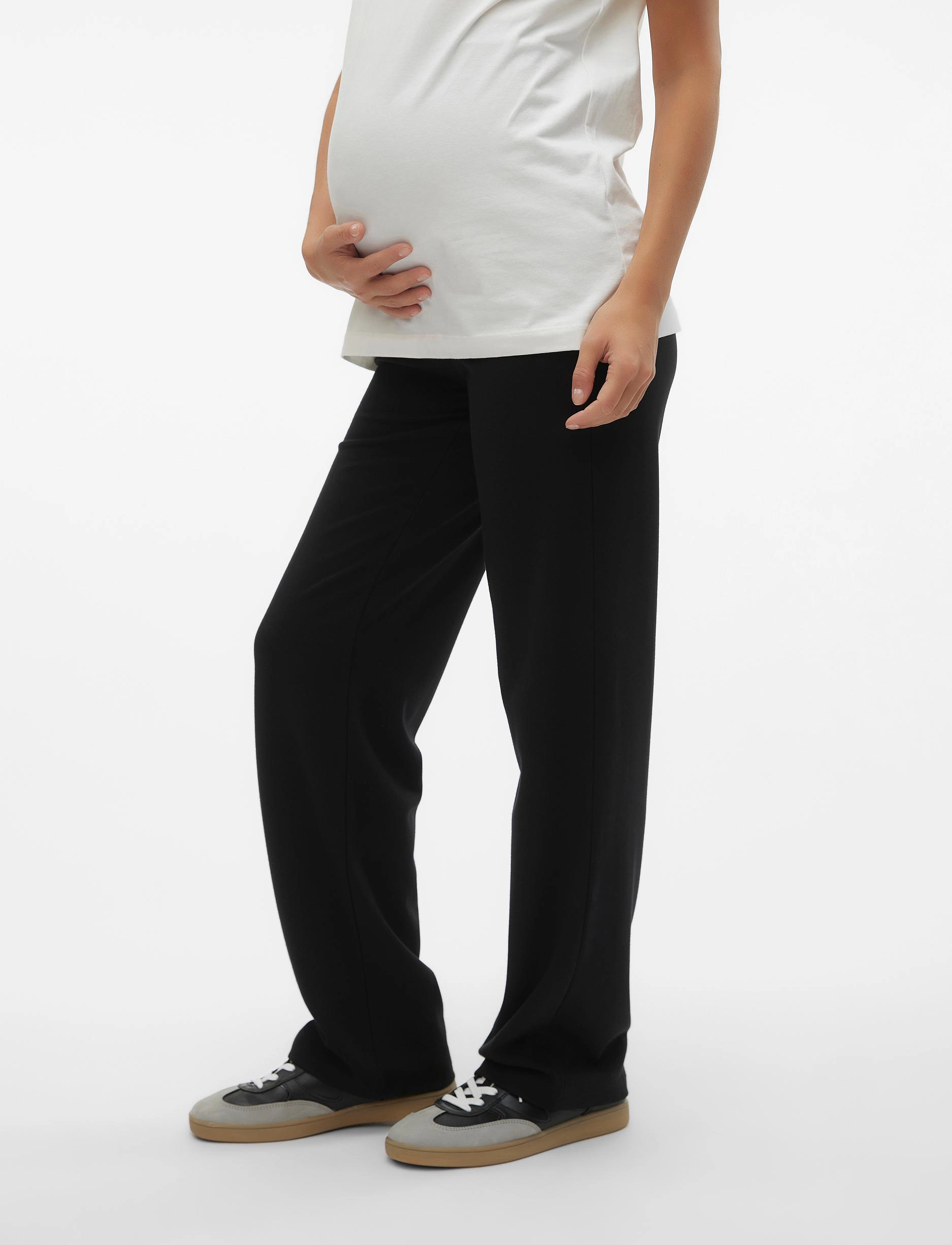 Mamalicious MLLUNA STRAIGHT JRS PANTS A. - Äidille - BLACK / black