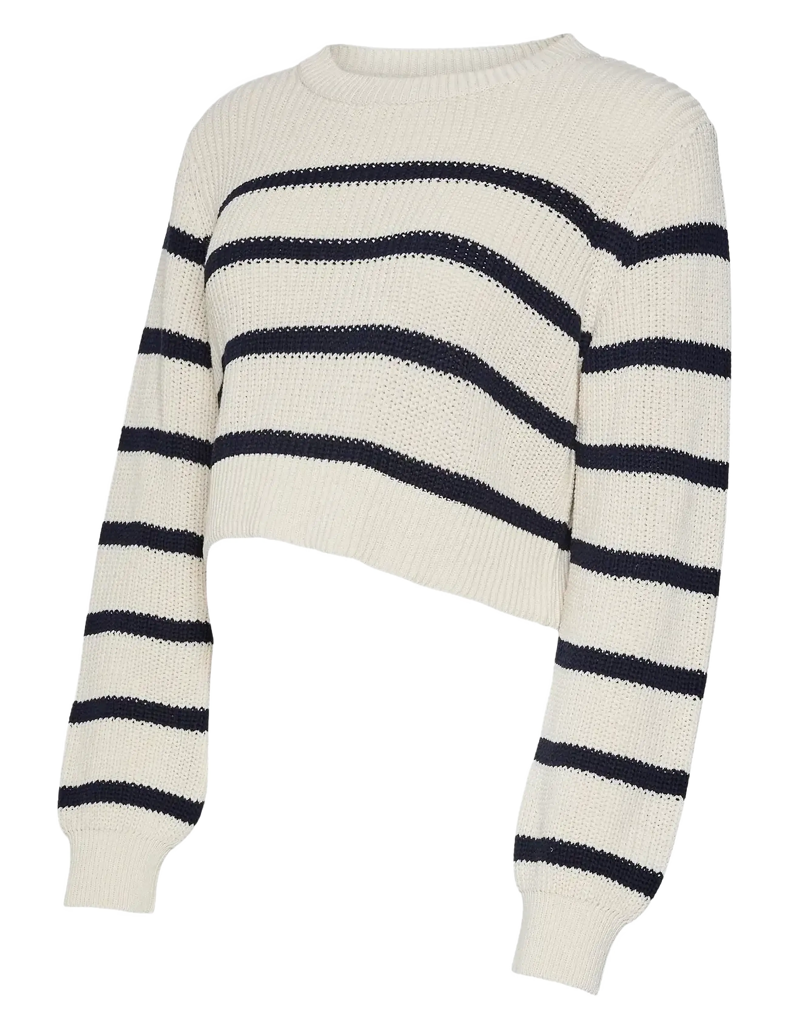 MLPIXIE  L/S CROPPED  KNIT TOP  A. - WHITECAP GRAY