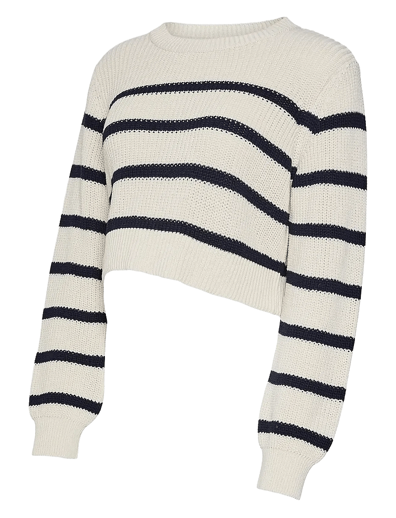 Mamalicious - MLPIXIE L/S CROPPED KNIT TOP A. - trøjer - whitecap gray - 1