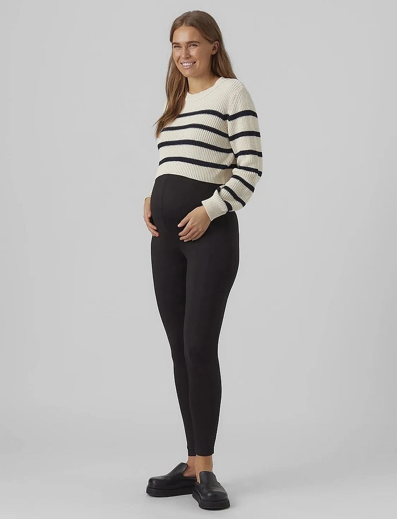 Mamalicious - MLPIXIE L/S CROPPED KNIT TOP A. - trøjer - whitecap gray - 4