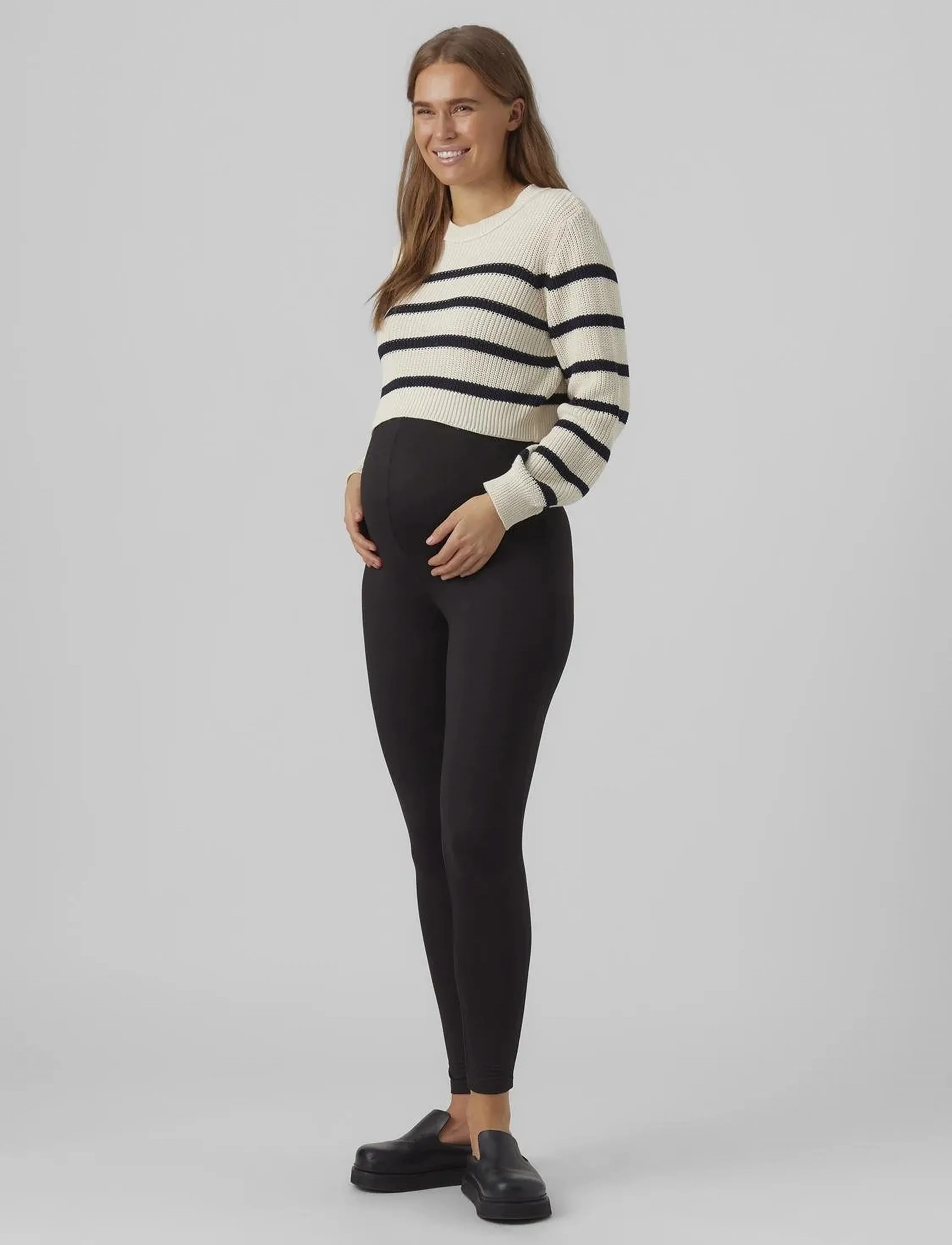 Mamalicious - MLPIXIE  L/S CROPPED  KNIT TOP  A. - džemprid - whitecap gray - 4