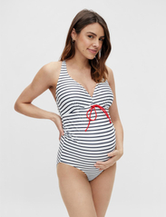 Mamalicious - MLNEWJOSE STRIPE SWIMSUIT RECYCLED A. - lowest prices - snow white - 4