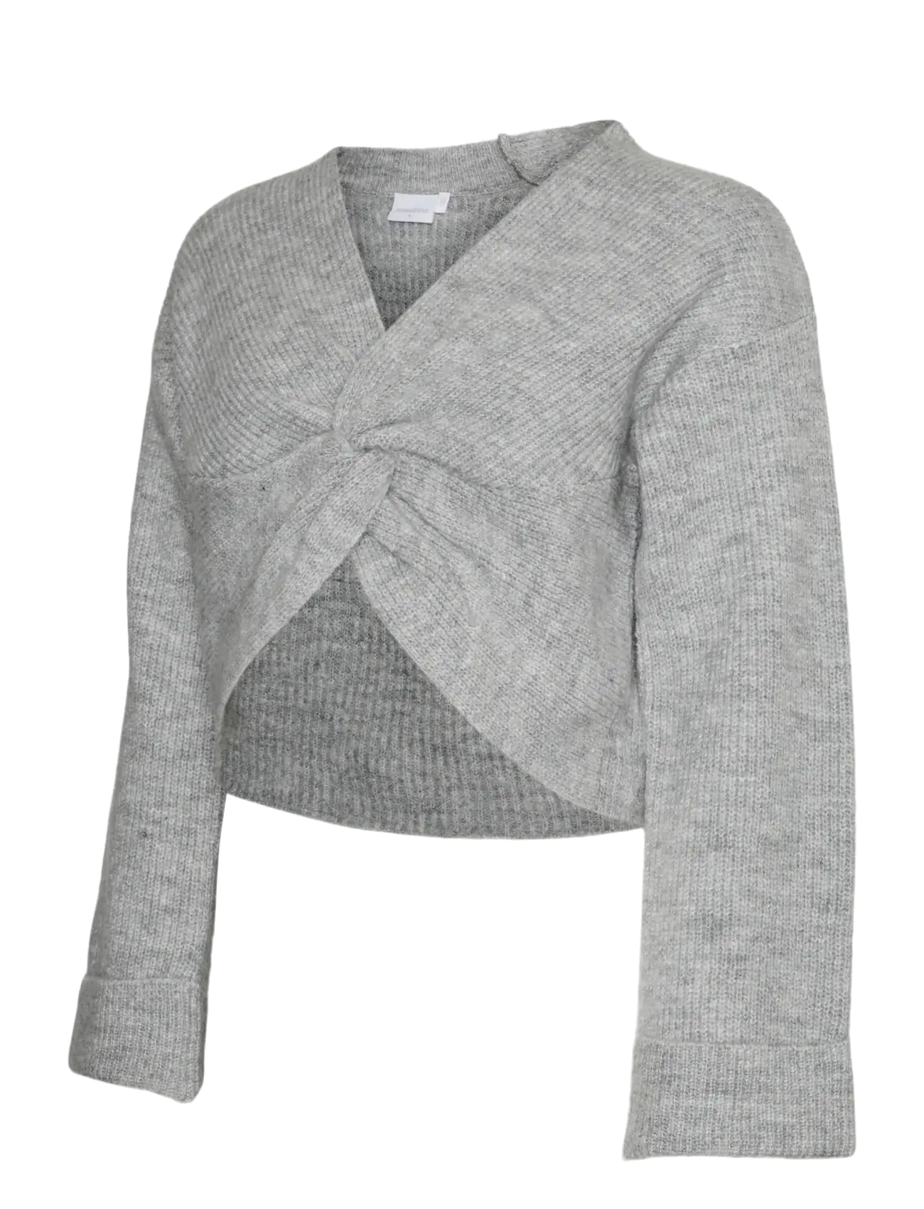 Mamalicious MLSVALA L/S CROP KNIT TOP NOOS - Knitwear - LIGHT GREY MELANGE / grey