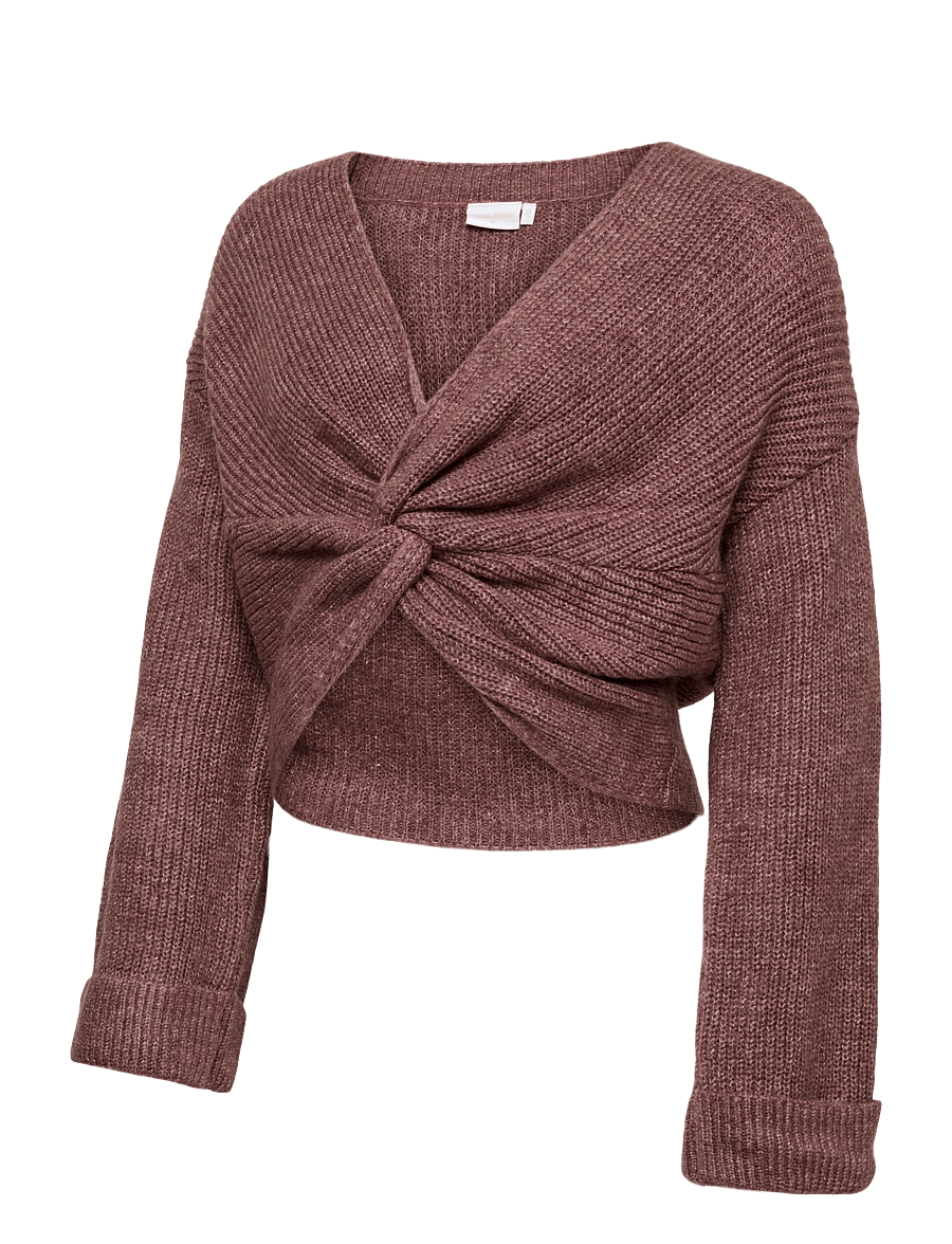 Mamalicious - MLSVALA L/S CROP KNIT TOP NOOS - overdele - rose taupe - 0