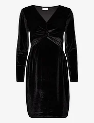 Mamalicious - MLSANDRA L/S VELVET ABK DRESS - midi dresses - black - 0