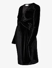 Mamalicious - MLSANDRA L/S VELVET ABK DRESS - midi dresses - black - 2