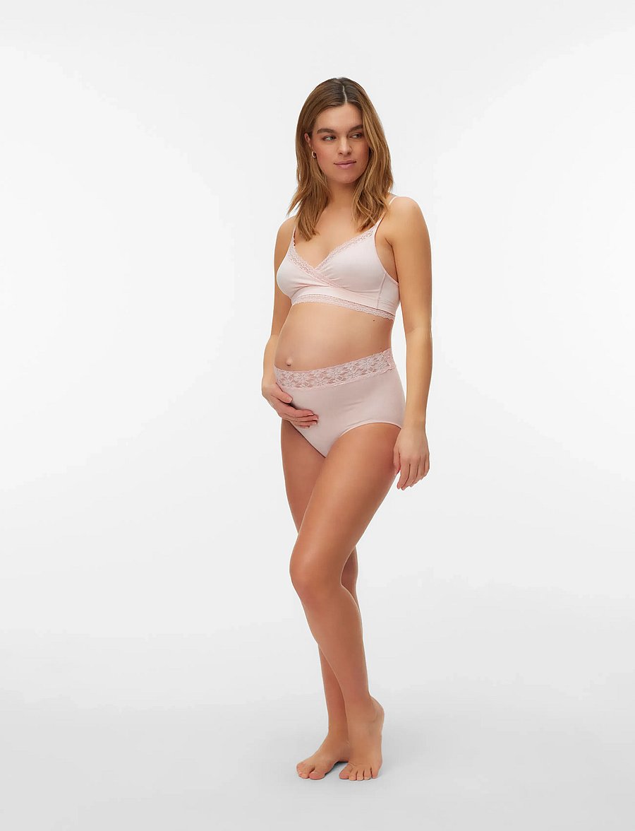 Mamalicious - MLHEAL HW LACE PANTIES 2-P NOOS - bielizna - chalk pink - 4