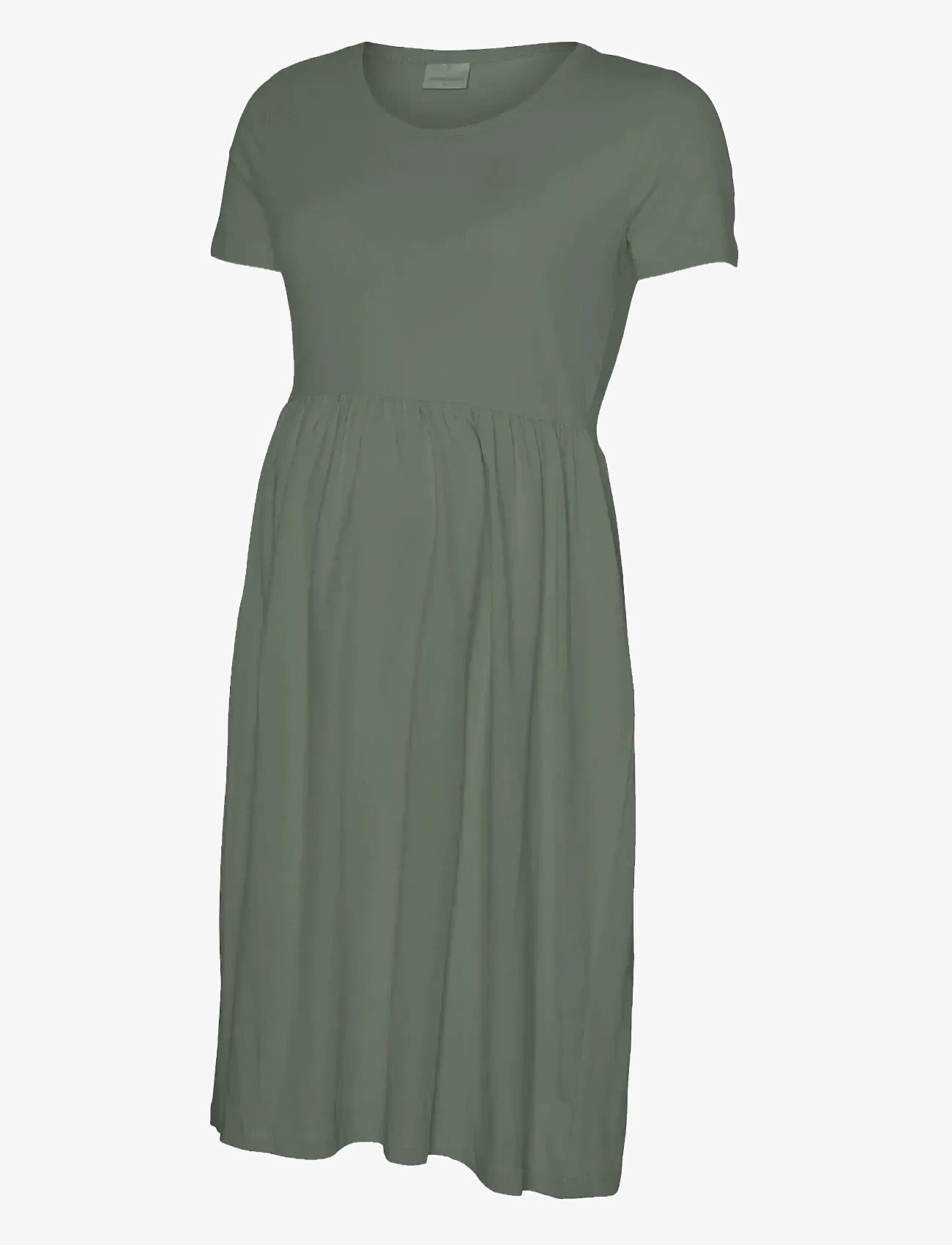 Mamalicious - MLMIA SS JRS ABK SKATER DRESS NOOS - midiklänningar - agave green - 1