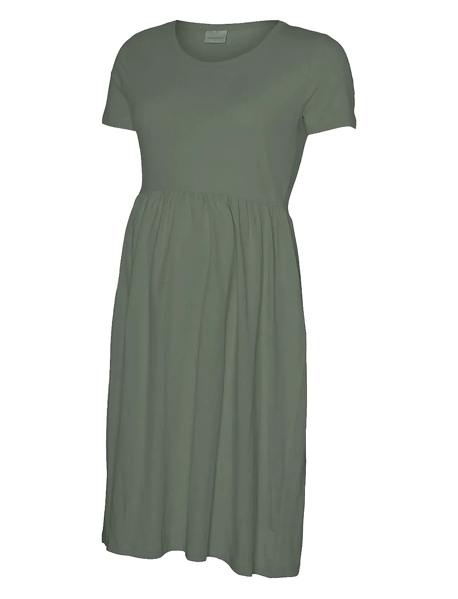 Mamalicious - MLMIA SS JRS ABK SKATER DRESS NOOS - t-shirtklänningar - agave green - 1