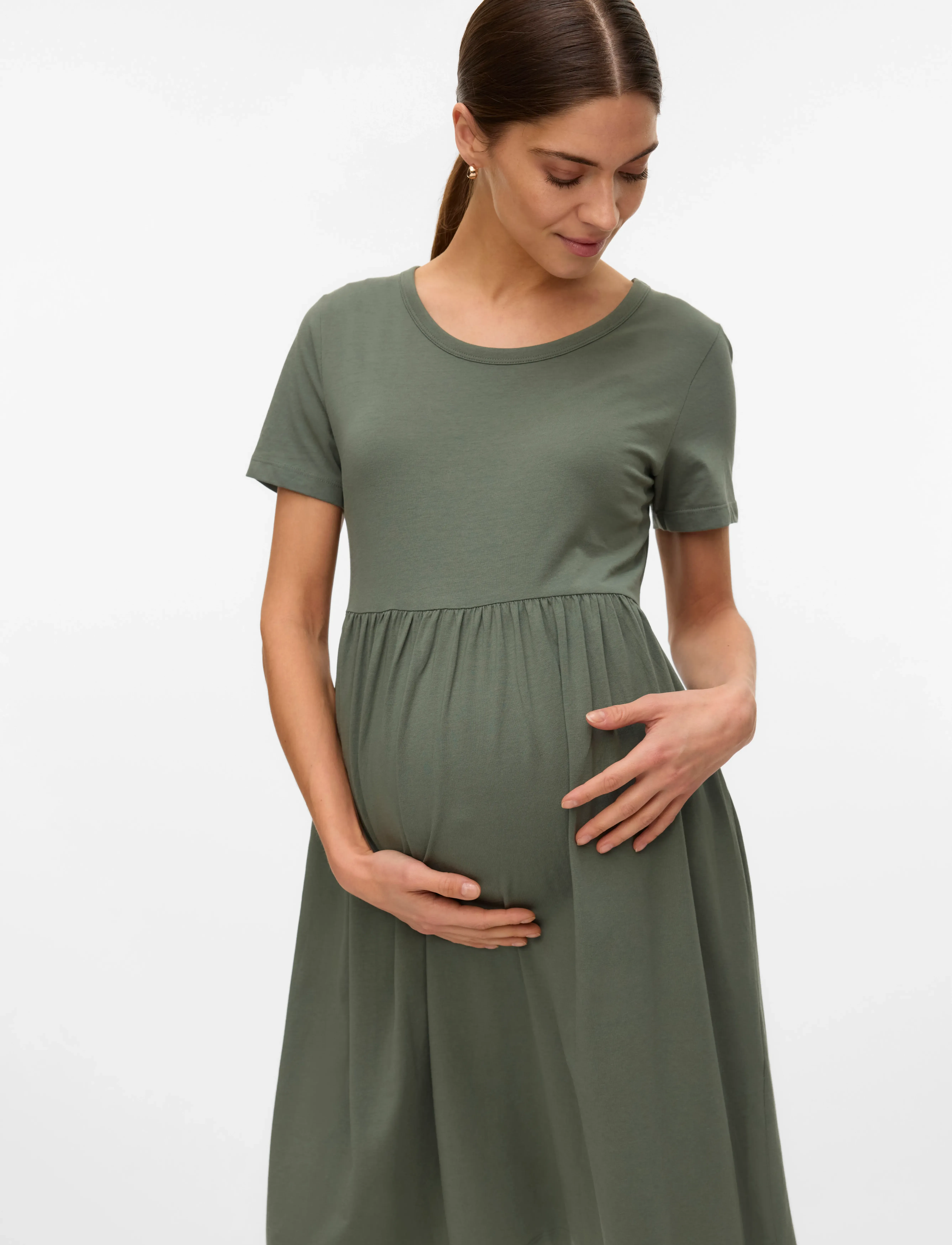 Mamalicious - MLMIA SS JRS ABK SKATER DRESS NOOS - t-shirtkjoler - agave green - 3