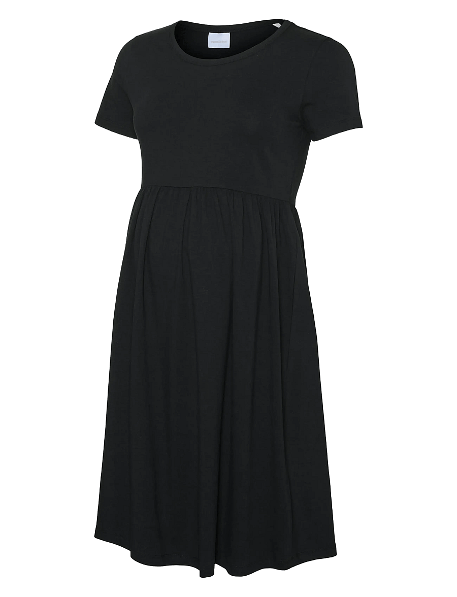 Mamalicious - MLMIA SS JRS ABK SKATER DRESS NOOS - t-shirtklänningar - black - 1