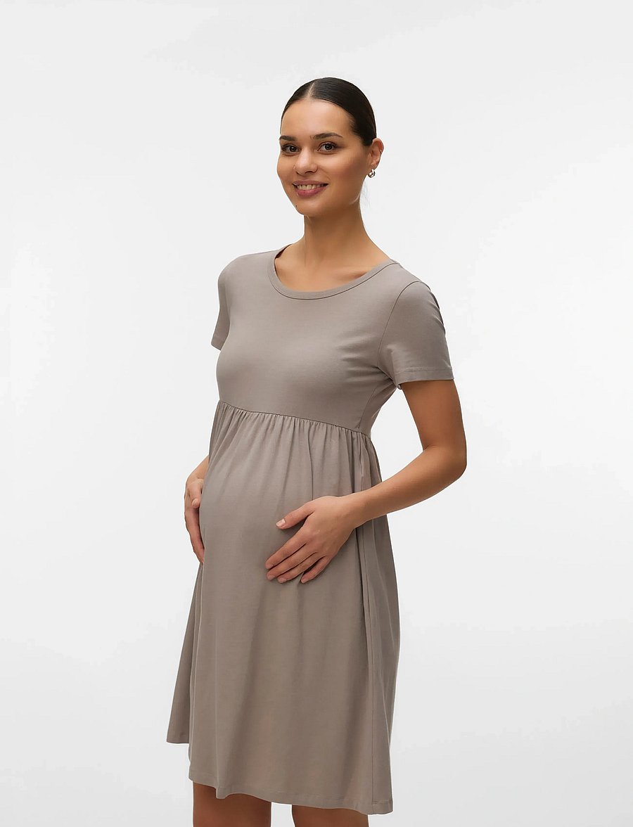 Mamalicious - MLMIA SS JRS ABK SKATER DRESS NOOS - t-särkkleidid - moon rock - 0