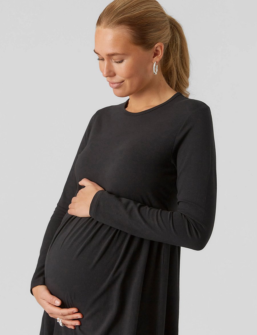 Mamalicious - MLMIA LS JRS ABK SKATER DRESS A. E. NOOS - t-särkkleidid - black - 4