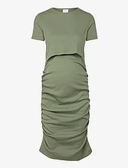 Mamalicious - MLEMILY JUNE SS JRS SHORT DRESS 2F A - midi jurken - hedge green - 0