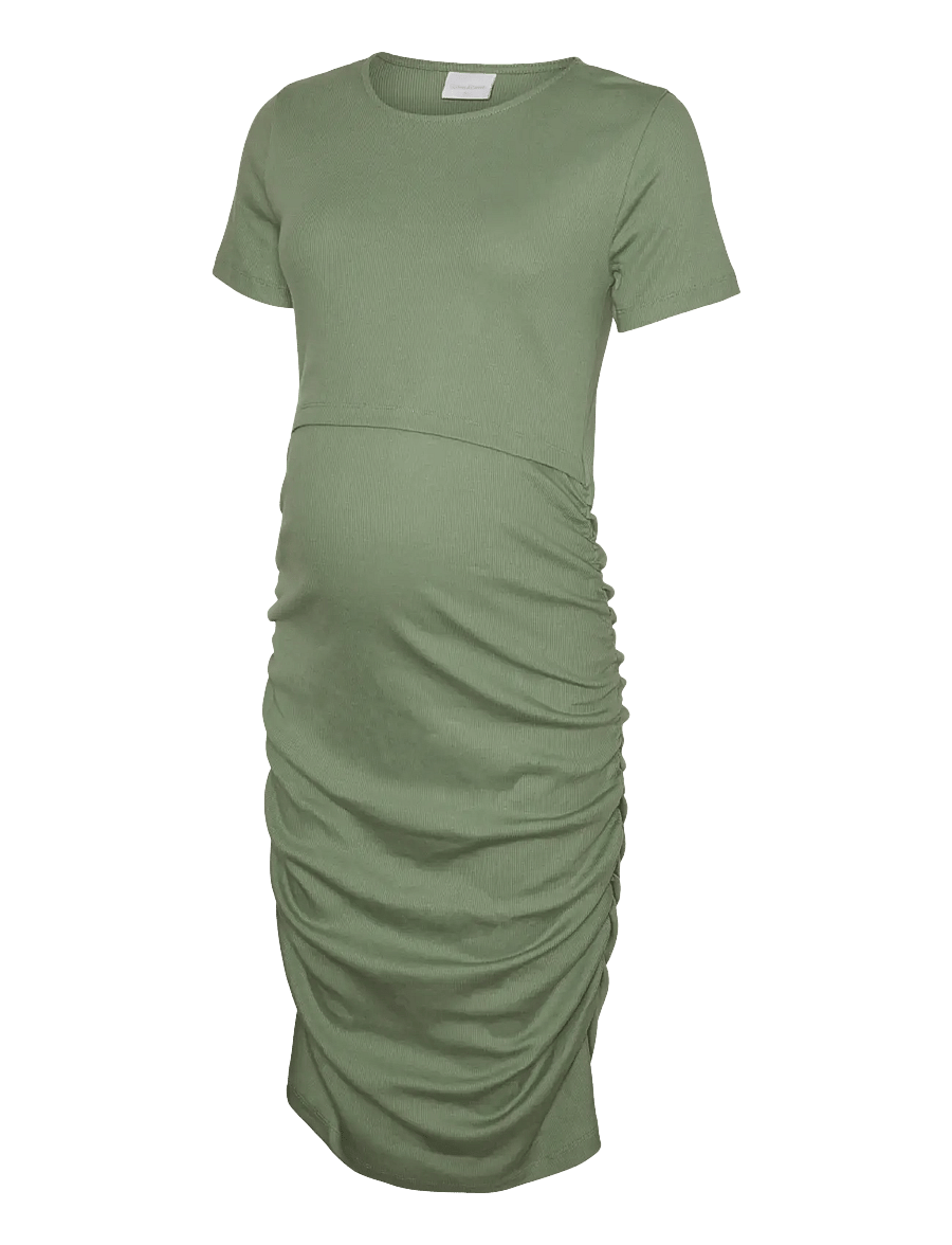Mamalicious - MLEMILY JUNE SS JRS SHORT DRESS 2F - midikleider - hedge green - 0