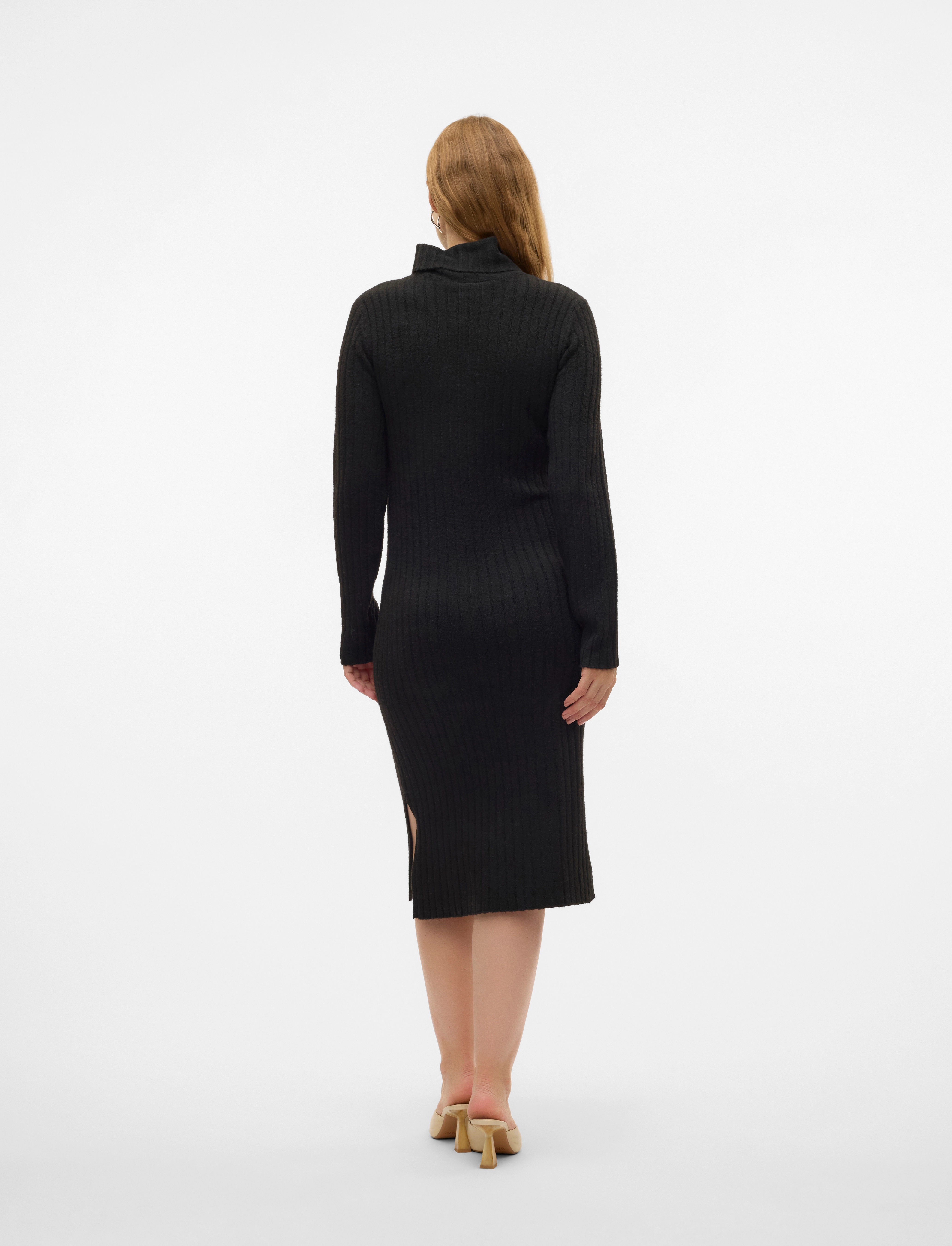Mamalicious - MLSUNIVA JUNE LS KNIT MIDI DRESS 2F NOOS - laveste priser - black - 5