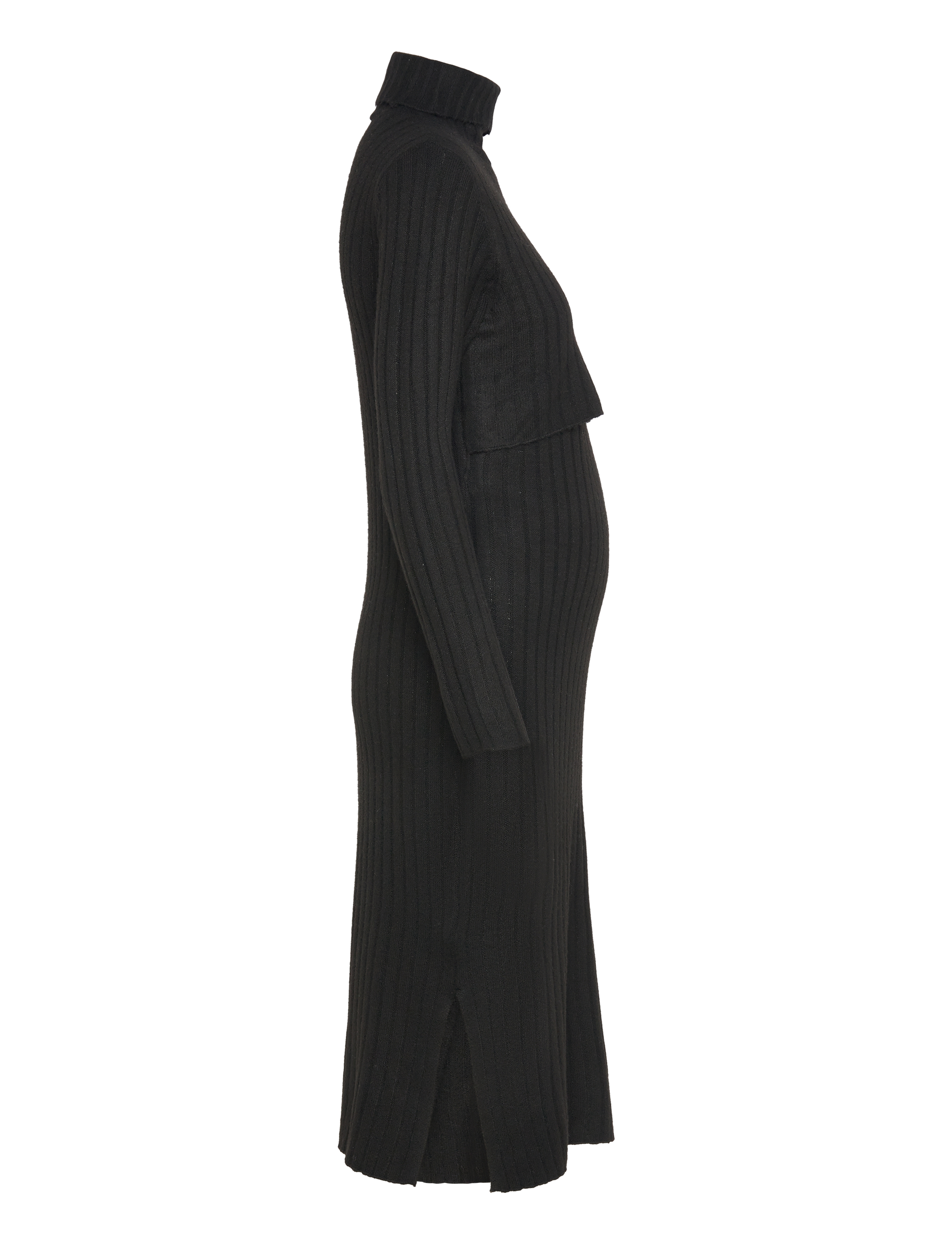 Mamalicious - MLSUNIVA JUNE LS KNIT MIDI DRESS 2F NOOS - laveste priser - black - 3