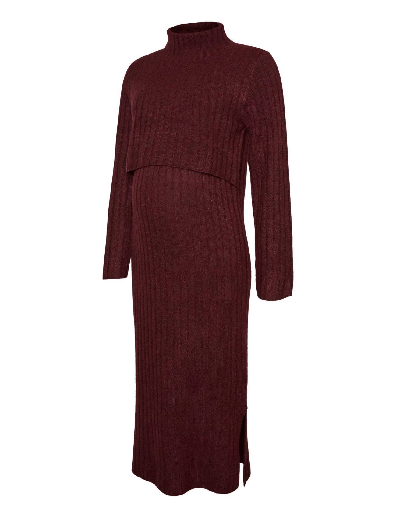 Mamalicious MLSUNIVA JUNE LS KNIT MIDI DRESS 2F NOOS - midiklänningar - windsor wine - Mammakläder - WINDSOR WINE / burgundy