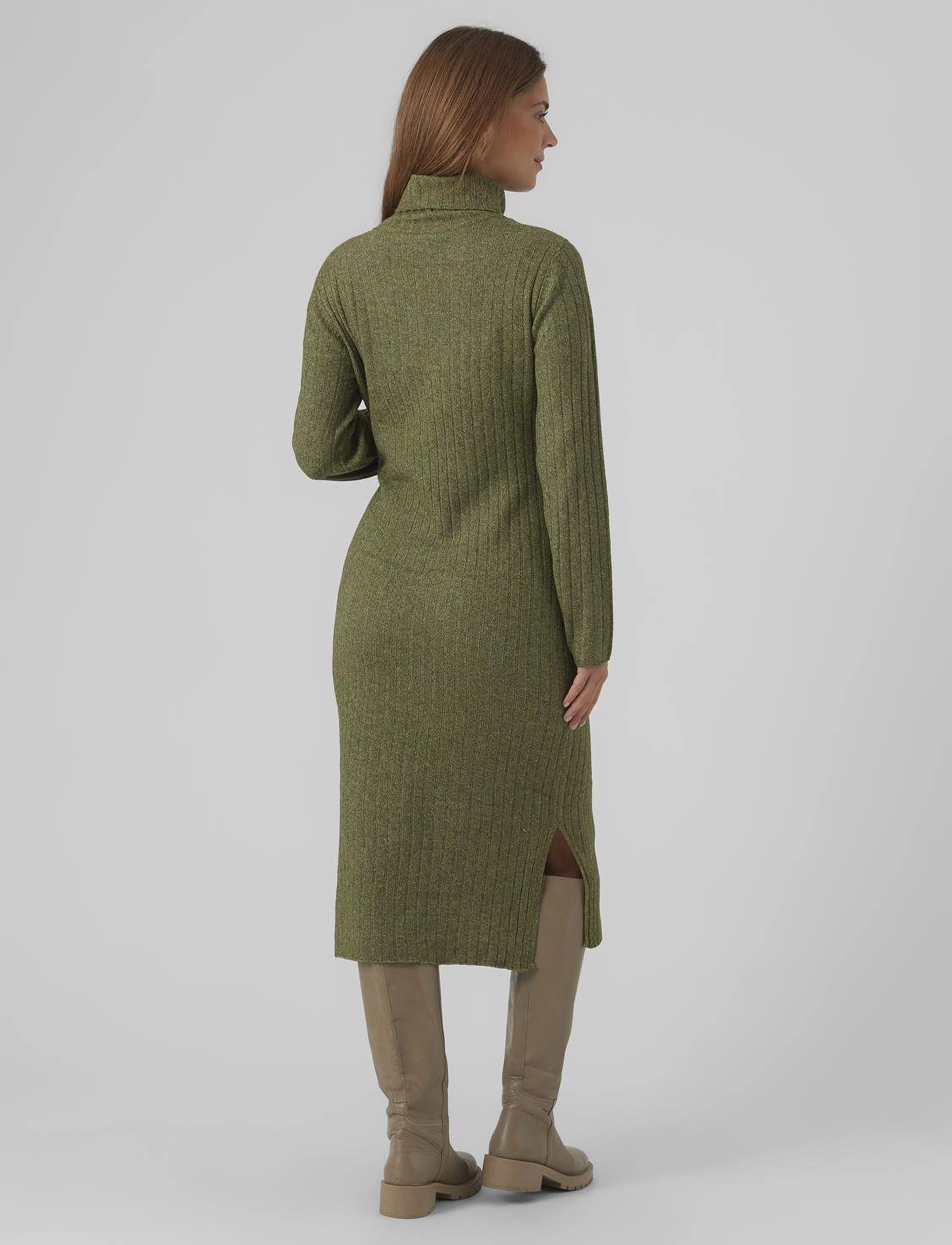 Mamalicious - MLSUNIVA JUNE LS KNIT MIDI DRESS 2F NOOS - laveste priser - winter moss - 2