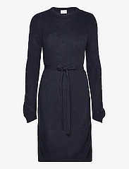 Mamalicious - MLNEWLINA O NECK L/S KNIT ABK DRESS - knitted dresses - navy blazer - 0