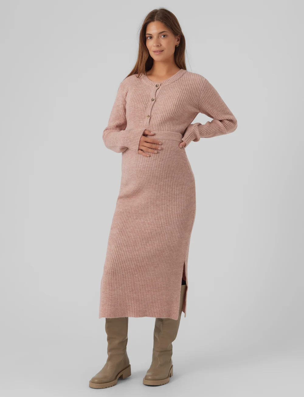 Mamalicious - MLISLA KNIT MIDI SKIRT HW - hosen - wild rose - 5