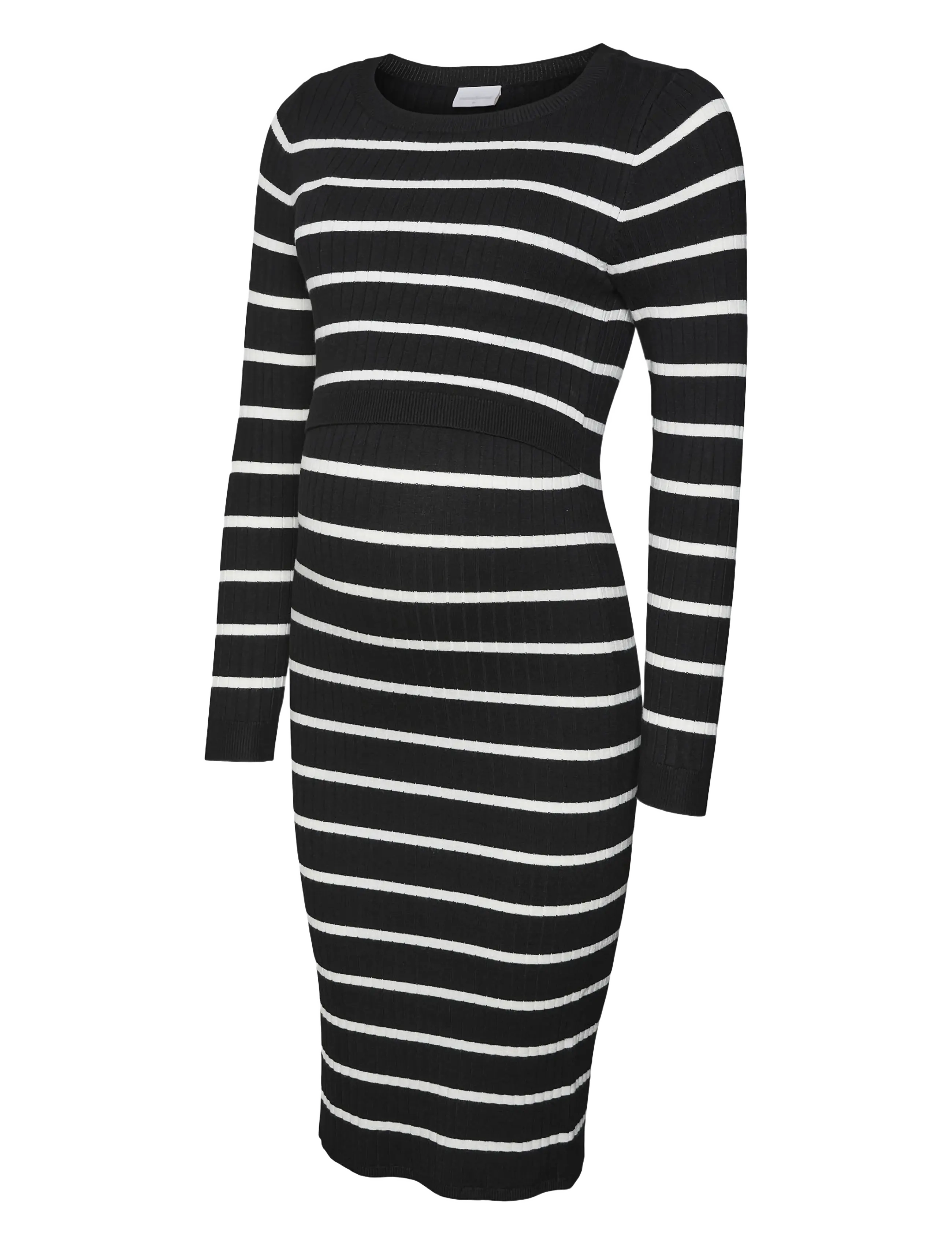 Mamalicious - MLNEWSIV JUNE LS UK KNIT DRESS 2F A NOOS - midikleider - black - 1