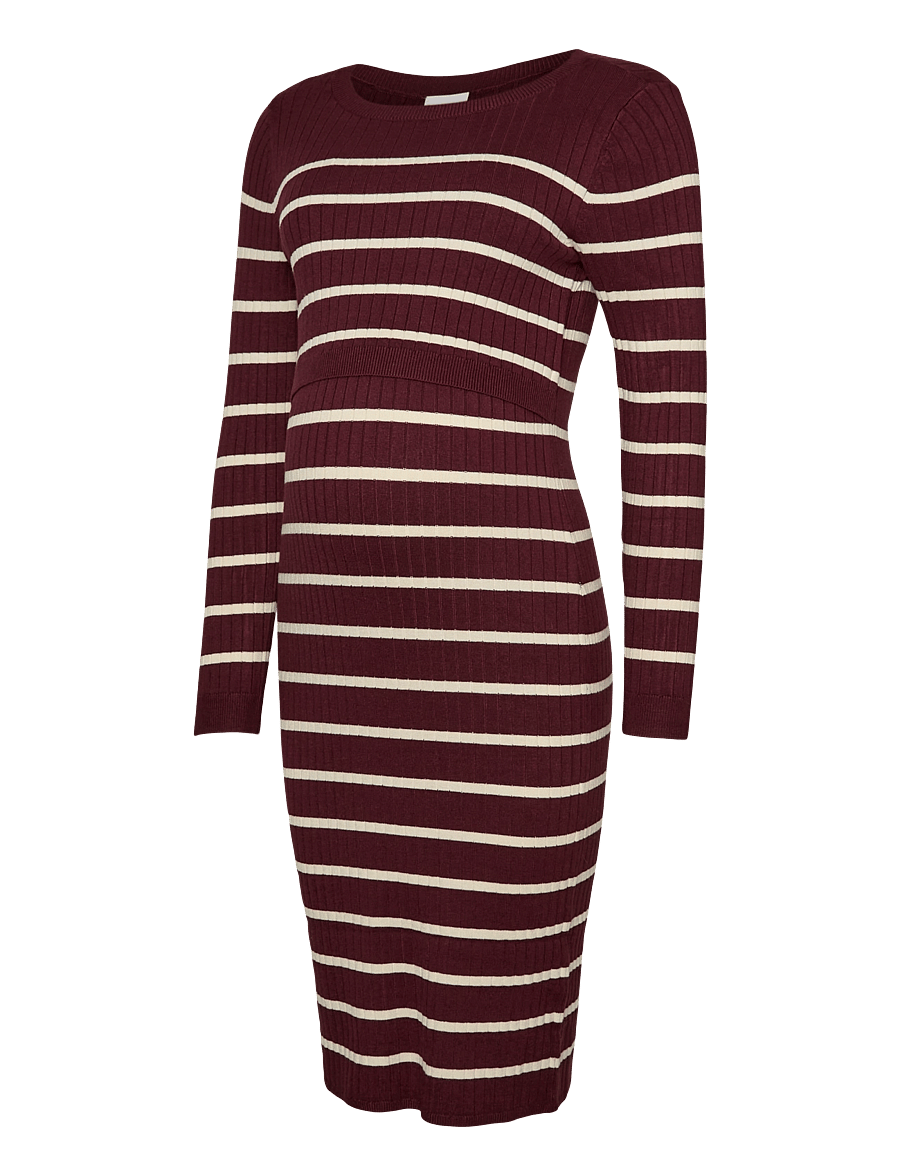 Mamalicious - MLNEWSIV JUNE LS UK KNIT DRESS 2F A NOOS - midikleider - windsor wine - 0