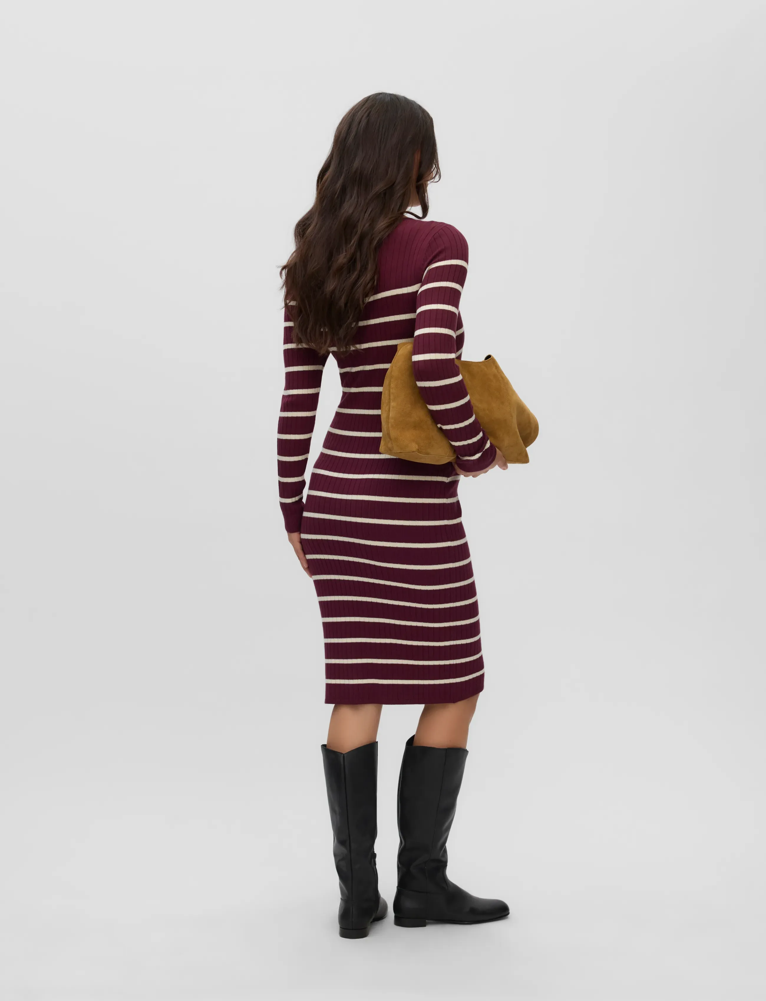 Mamalicious - MLNEWSIV JUNE LS UK KNIT DRESS 2F A NOOS - midi dresses - windsor wine - 2