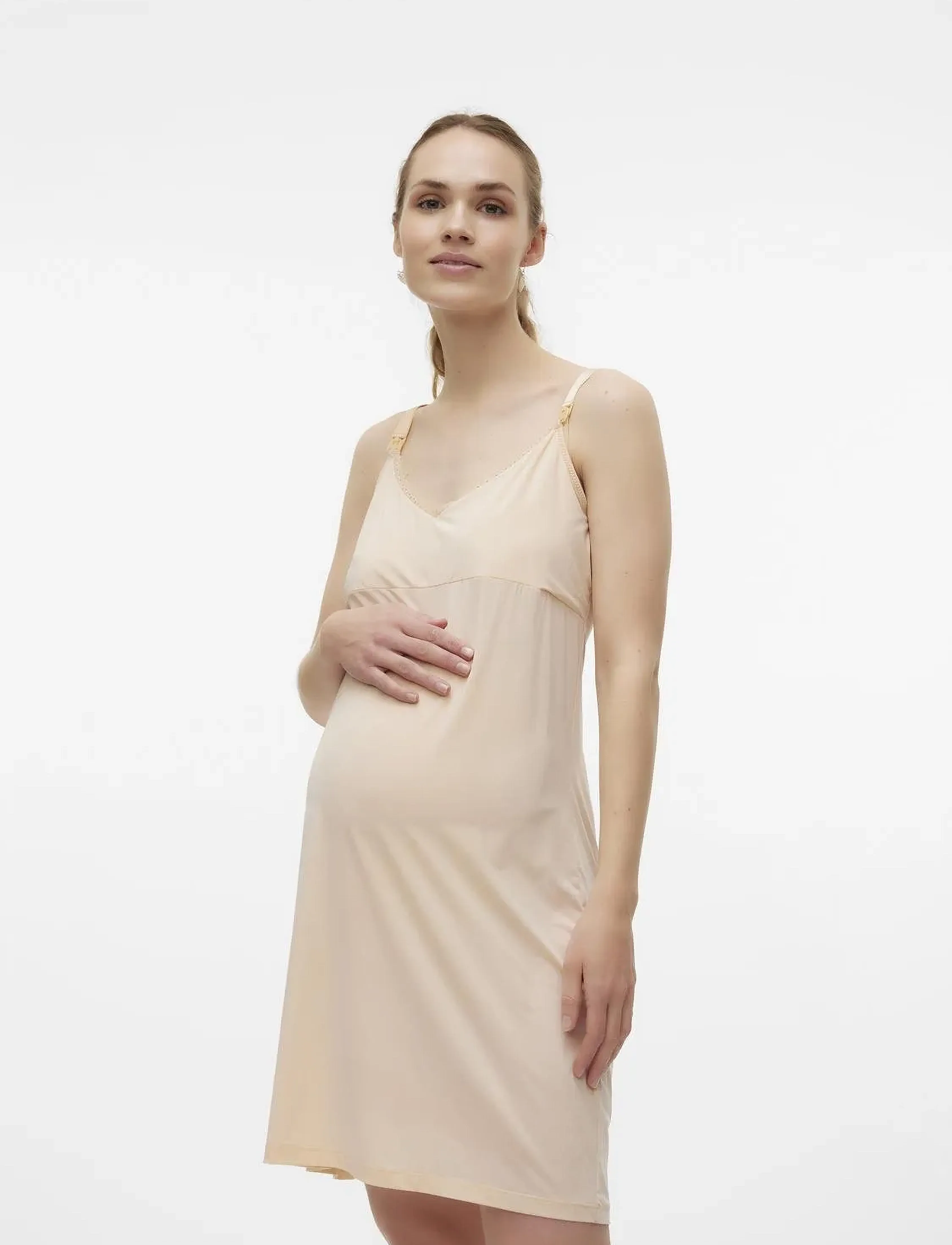 Mamalicious - MLFINE SLIP DRESS 2F  A. - nude - 4