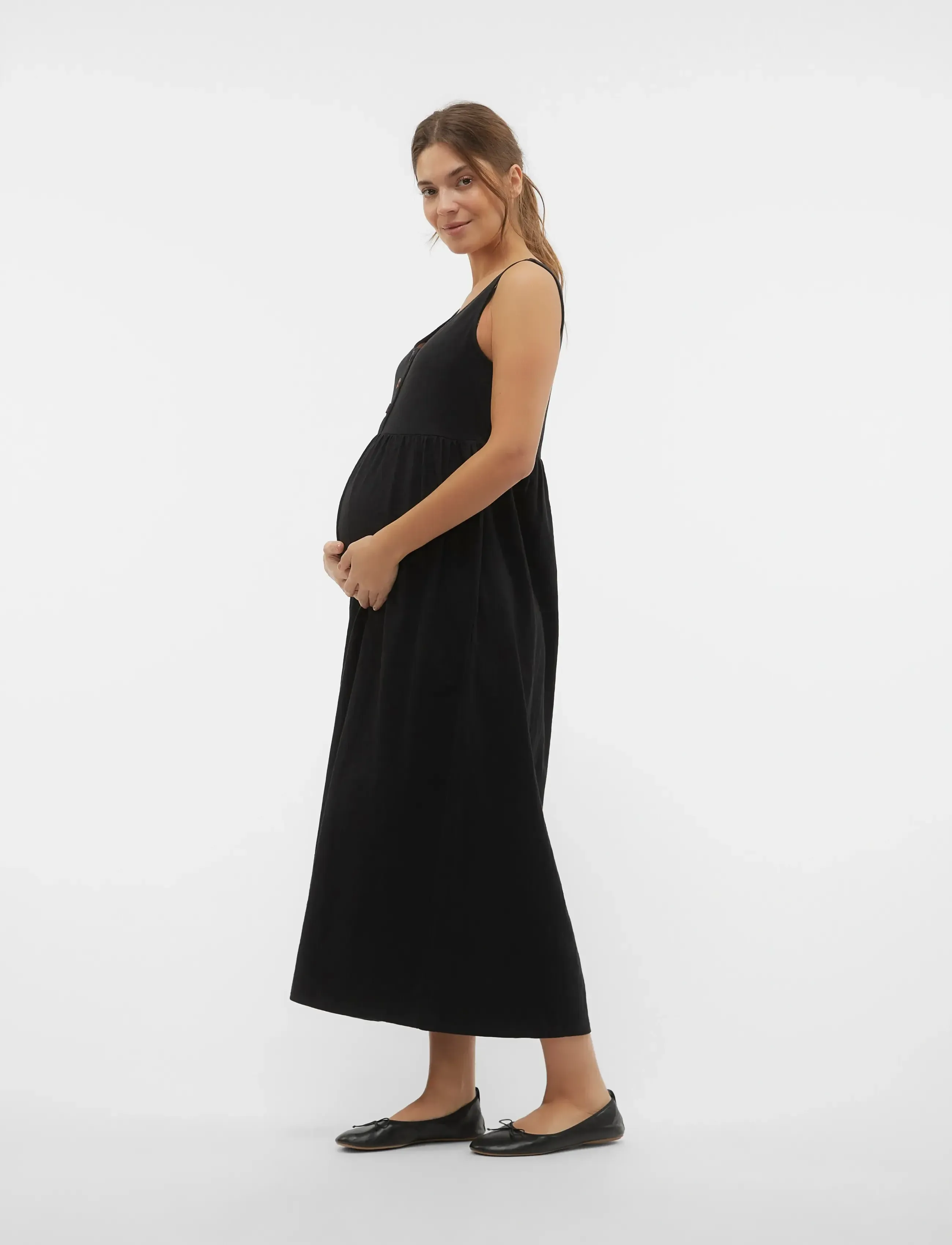 Mamalicious - MLIVY LIA SL JRS ANKLE DRESS 2F NOOS - midi kjoler - black - 3