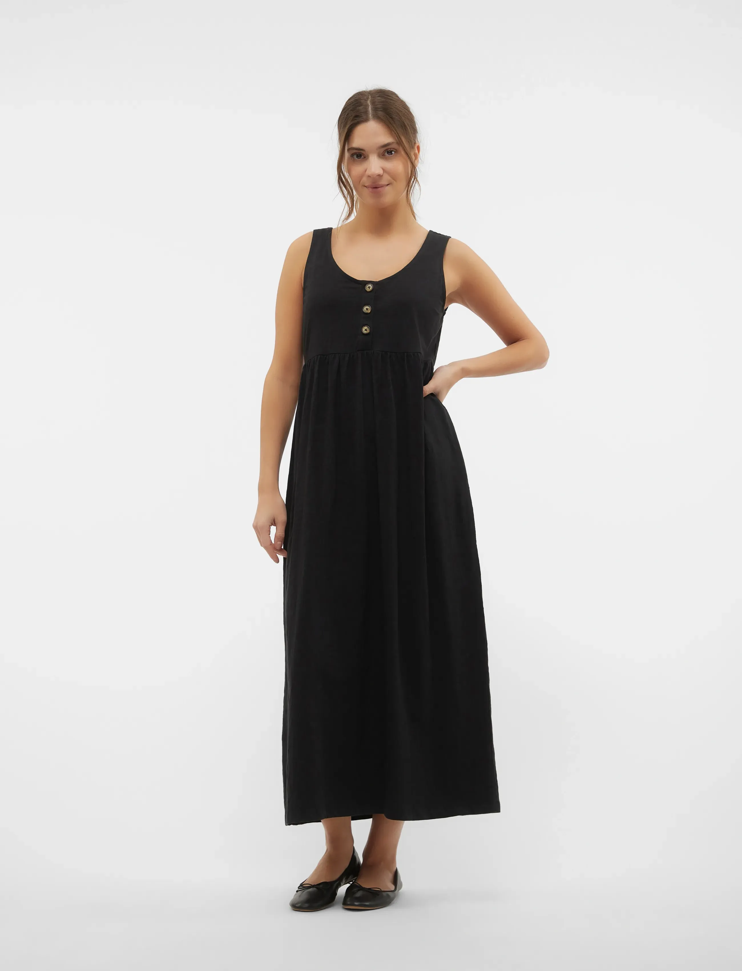 Mamalicious - MLIVY LIA SL JRS ANKLE DRESS 2F NOOS - midi kjoler - black - 4