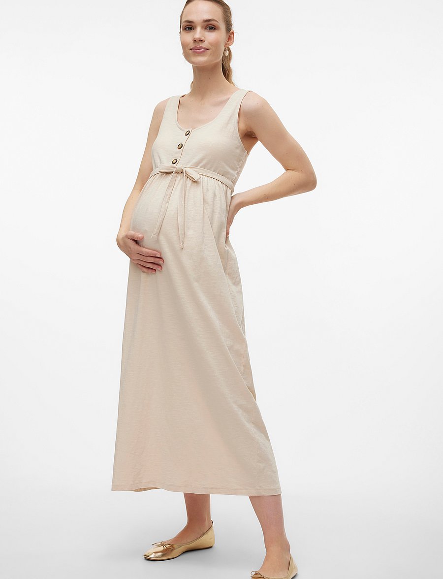 Mamalicious - MLIVY LIA SL JRS ANKLE DRESS 2F NOOS - midi-jurken - french oak - 0