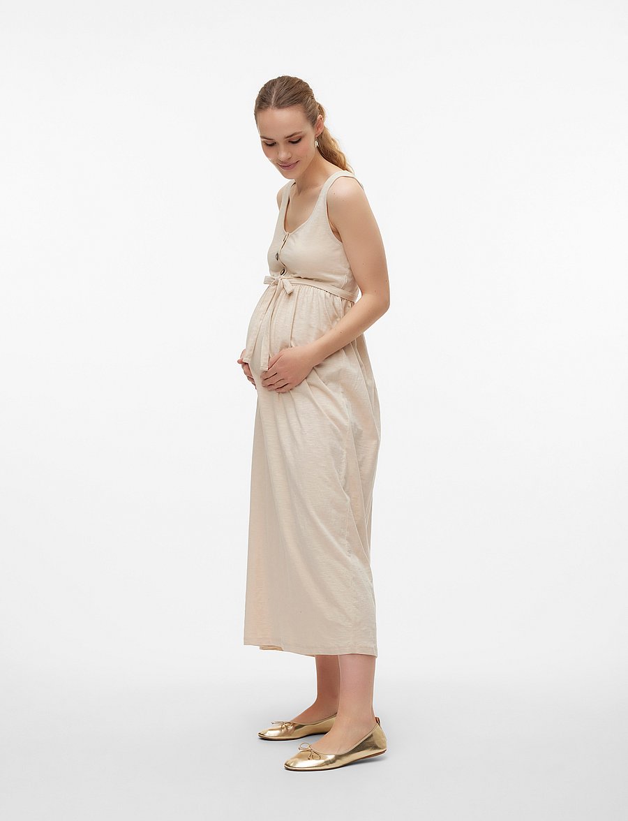Mamalicious - MLIVY LIA SL JRS ANKLE DRESS 2F NOOS - midi-jurken - french oak - 3