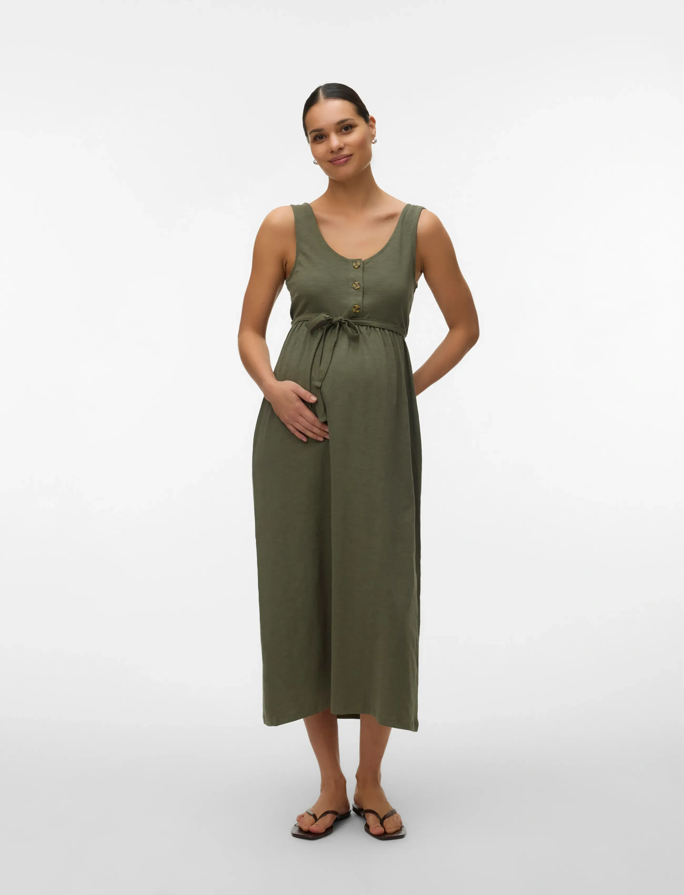 Mamalicious - MLIVY LIA SL JRS ANKLE DRESS 2F NOOS - midi kjoler - kalamata - 5
