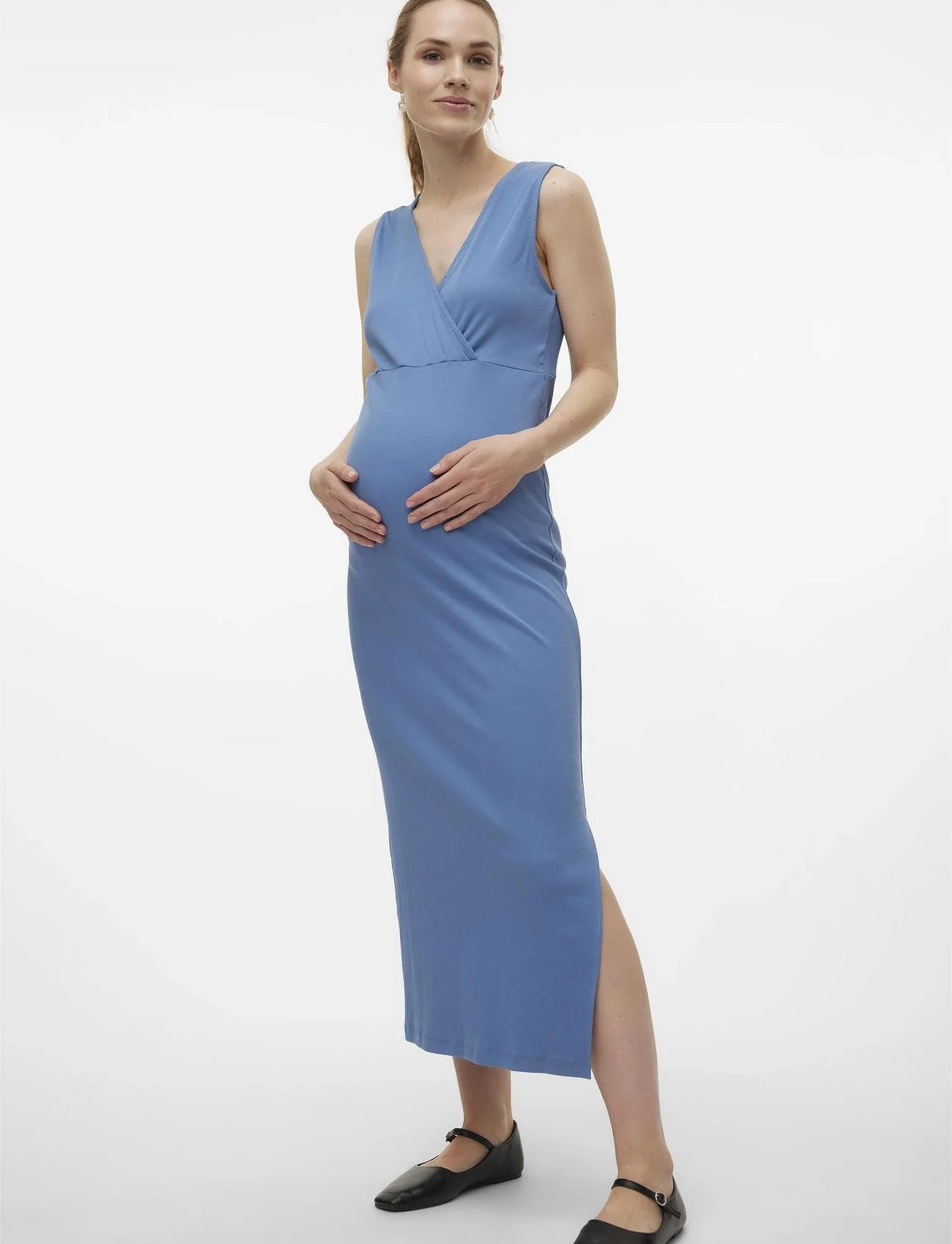Mamalicious - MLEMILY TESS SL JRS ABK DRESS 2F A. - midi dresses - coronet blue - 1