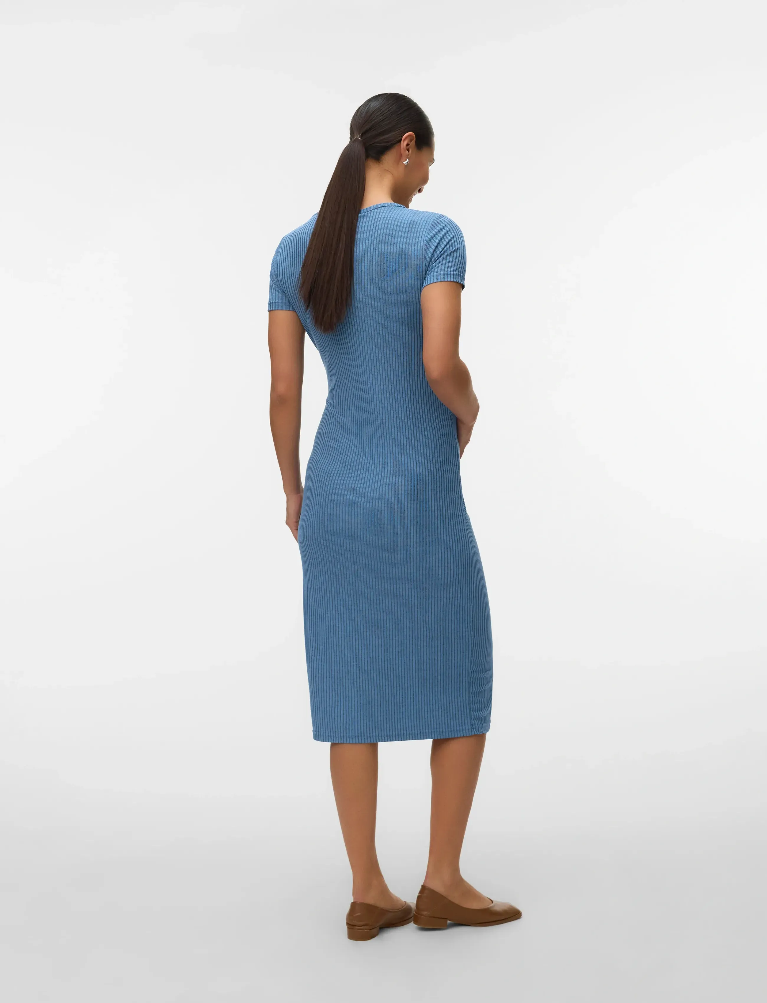 Mamalicious - MLANLI JUNE SS JRS MIDI DRESS 2F - midi kjoler - brunnera blue - 4