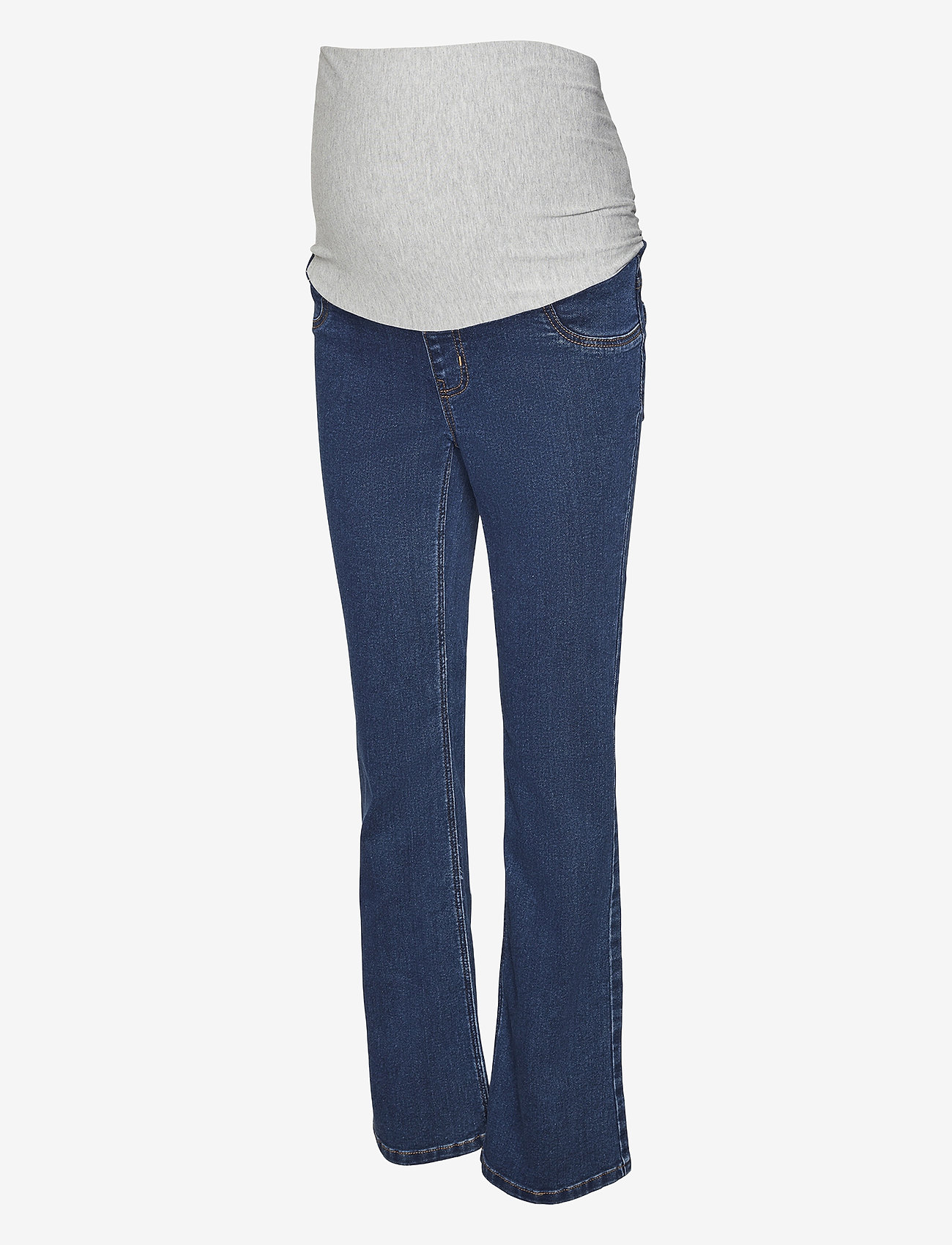 Mamalicious - MLCILLE DARK BLUE FLARED JEGGING - dark blue denim - 1