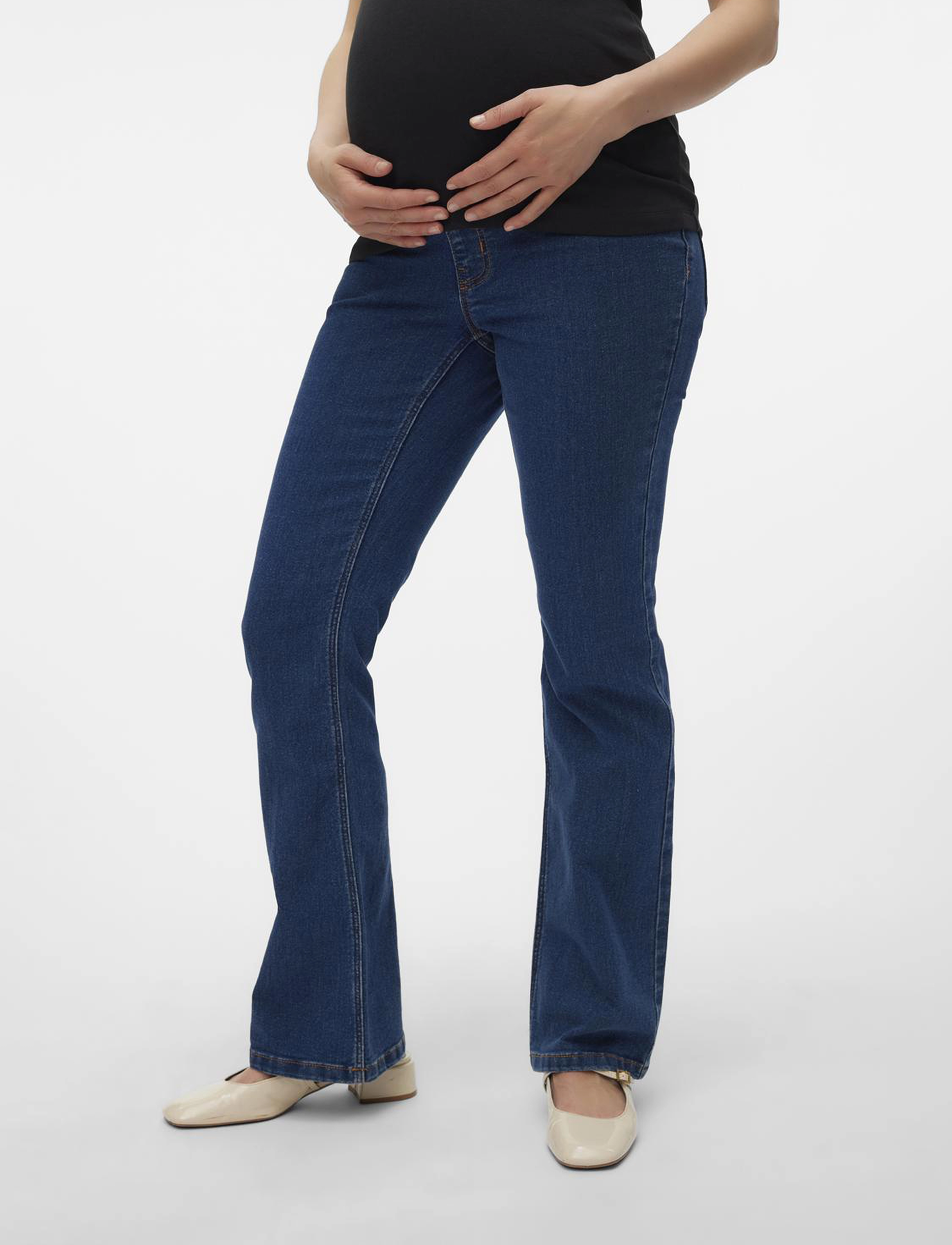 Mamalicious mlcille Dark Blue Flared Jegging, XS, Blue, Baby Og Graviditet > Maternity Clothes, Børn
