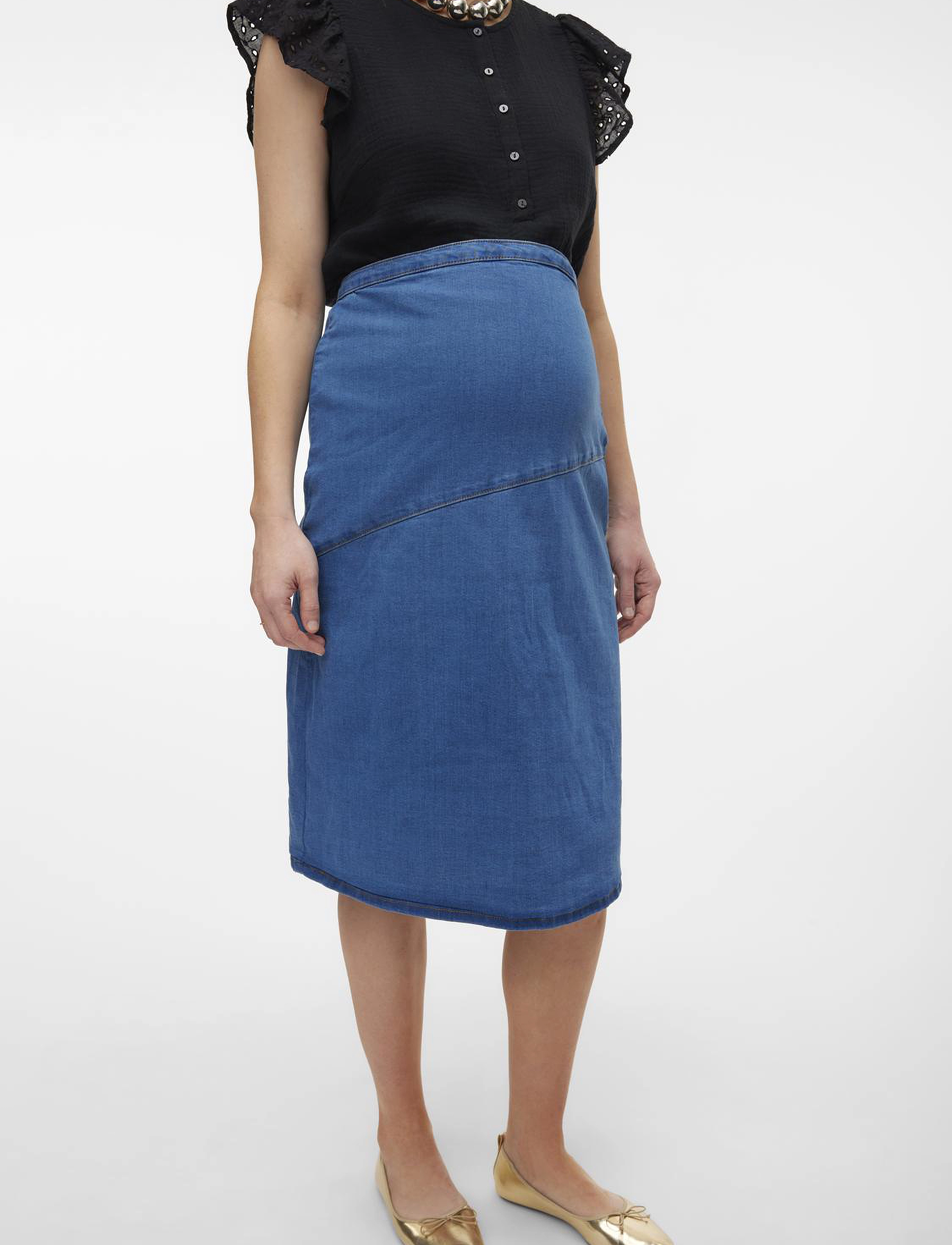 Mamalicious mlpine Denim Uk Skirt, XS, Blue, Baby Og Graviditet > Maternity Clothes, Børn