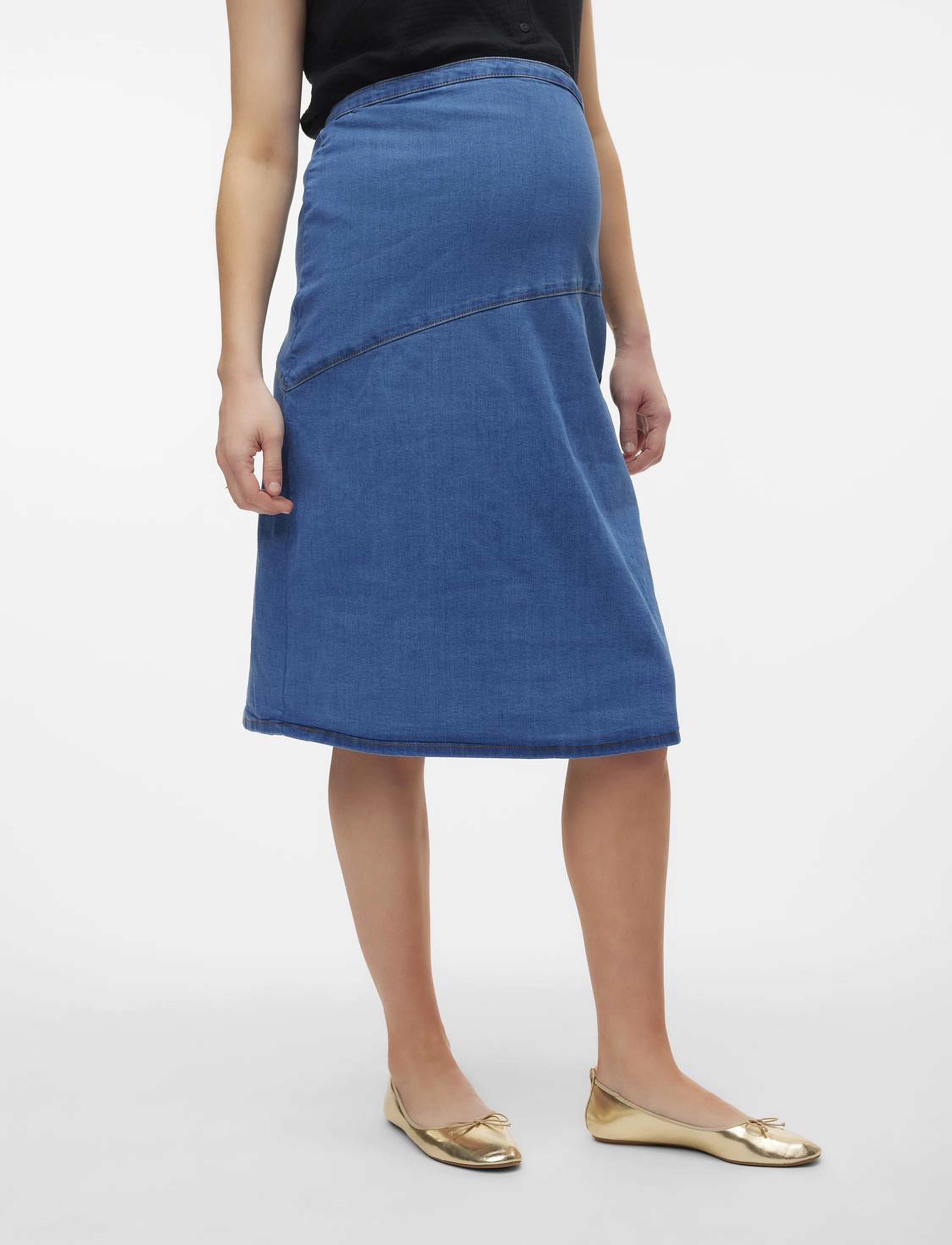 Mamalicious - MLPINE DENIM UK SKIRT - laveste priser - medium blue denim - 4