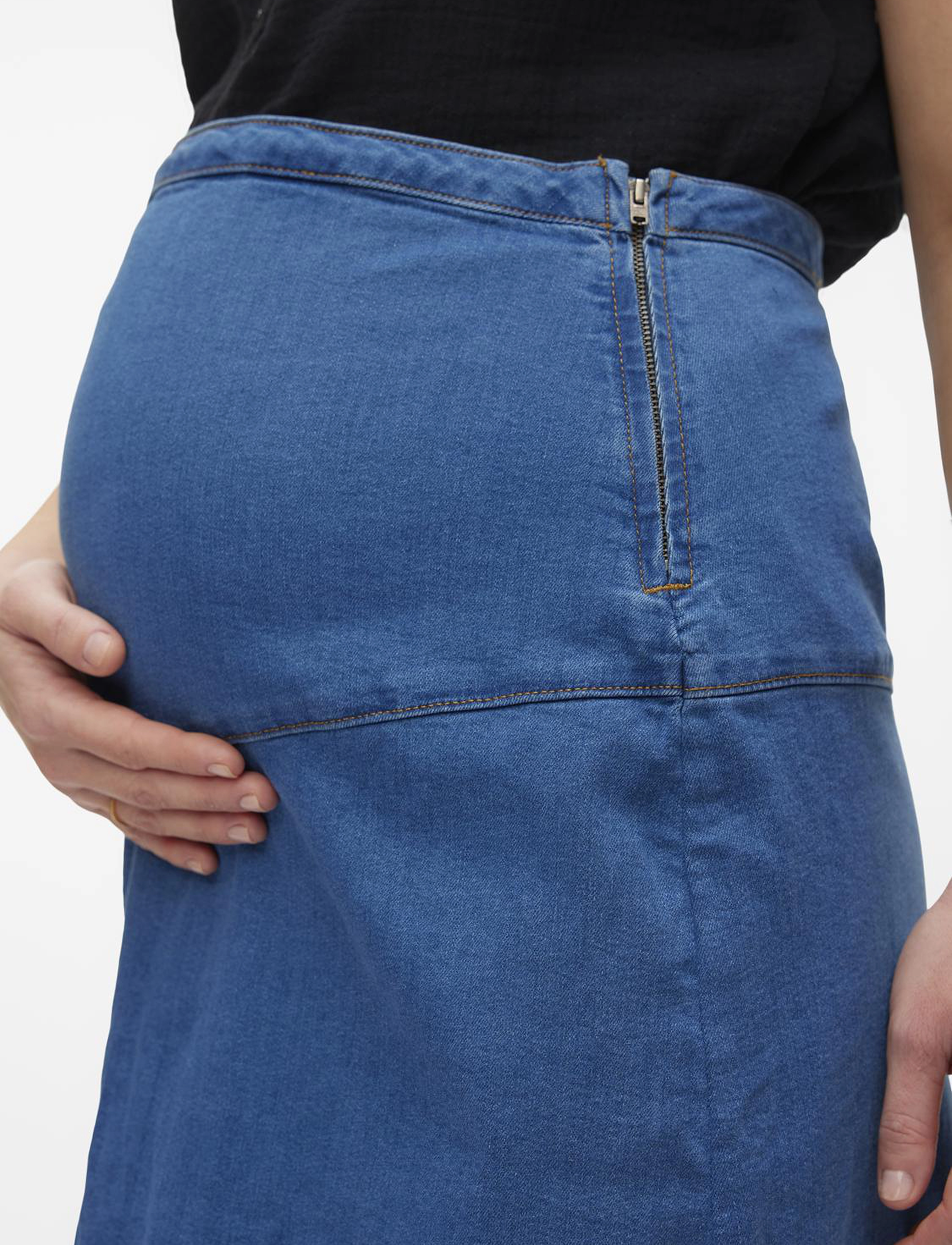 Mamalicious - MLPINE DENIM UK SKIRT - laveste priser - medium blue denim - 5